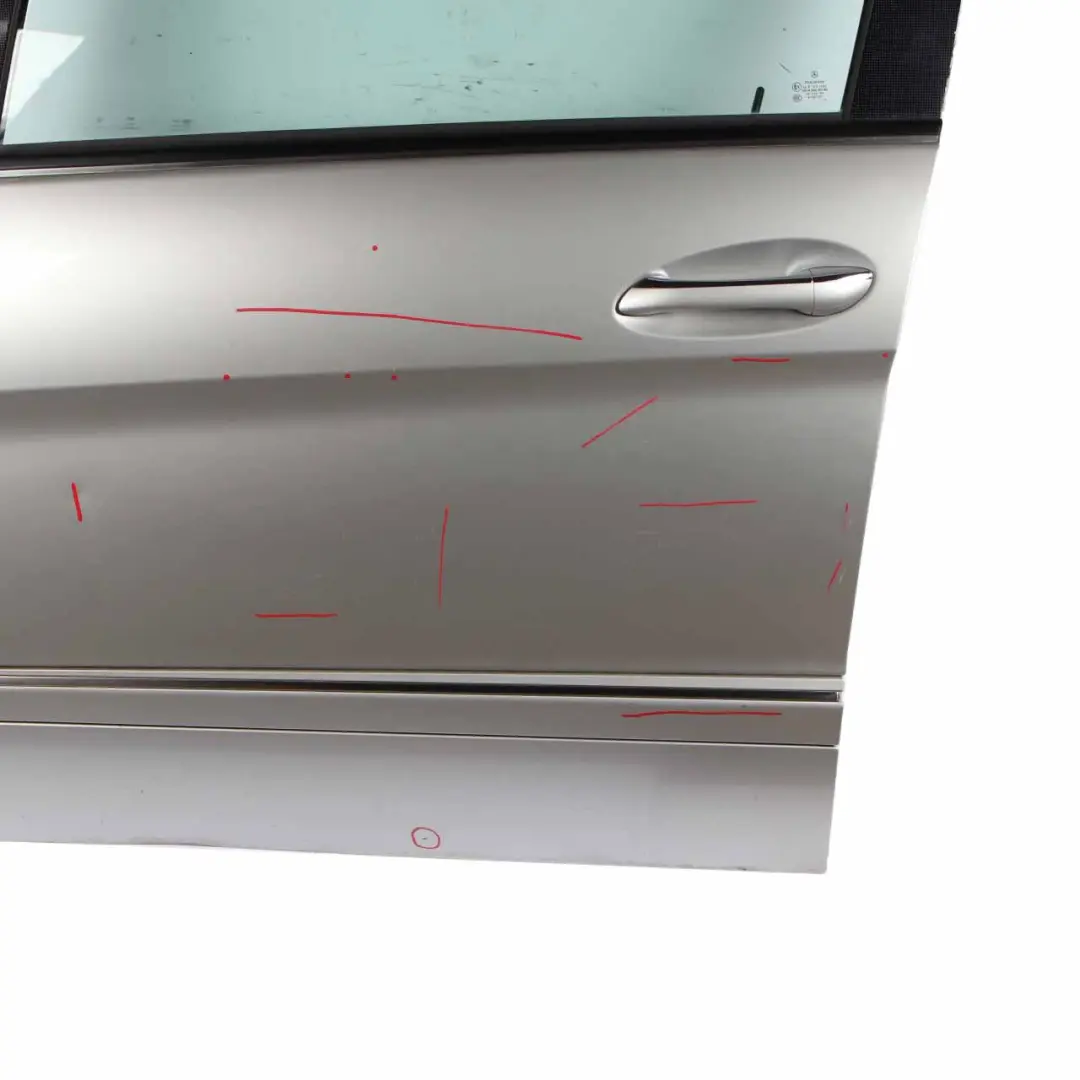 Door Front Left N/S Polar Silver Metallic - 761 to Mercedes W245 with Part number A1697202505 Mercedes W245 Door Front Left N/S Polar Silver Metallic - 761 - SKU A1697202505-PLS - Part number A1697202505