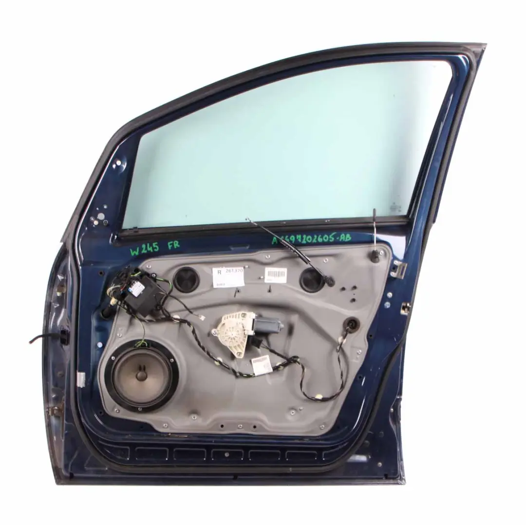 Door Front Right O/S Atoll Blue Metallic - 375 to Mercedes W245 with Part number A1697202605 Mercedes W245 Door Front Right O/S Atoll Blue Metallic - 375 - SKU A1697202605-AB - Part number A1697202605
