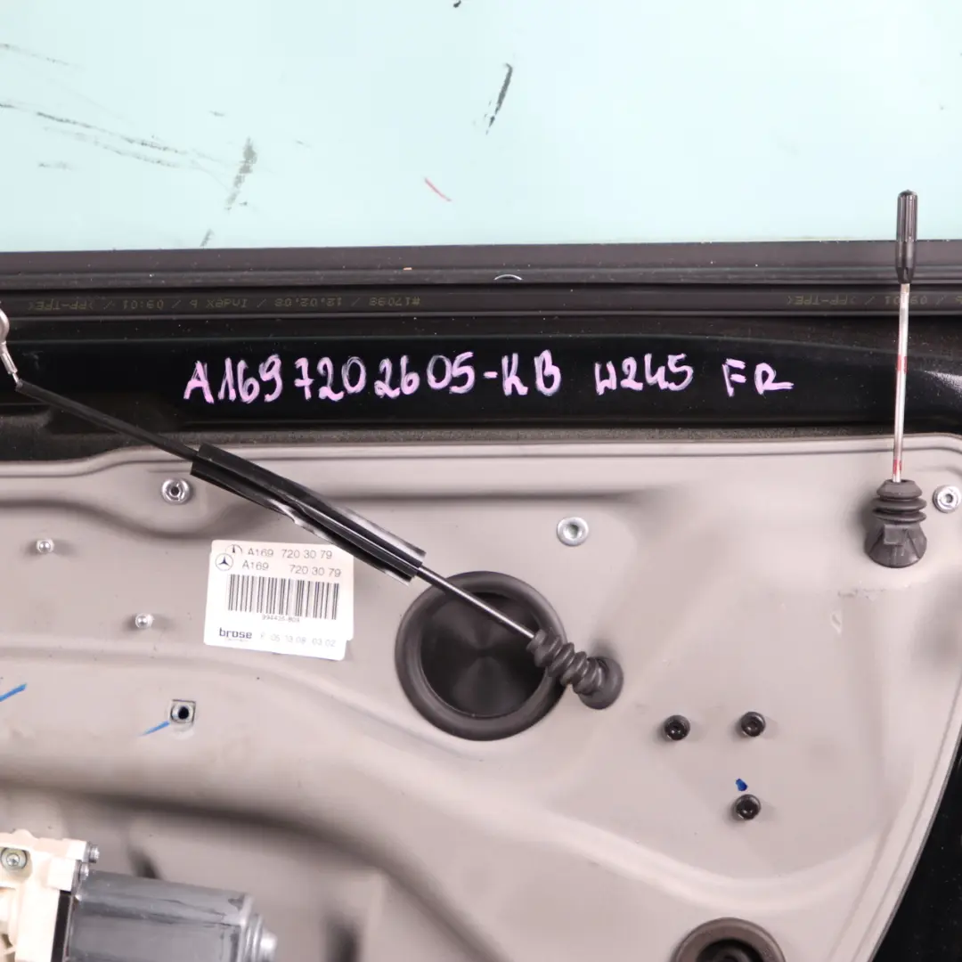 Mercedes W245 Door Front Right O/S Cosmosschwarz Kosmos Black Metallic - 191 - SKU A1697202605-KB - Part number A1697202605