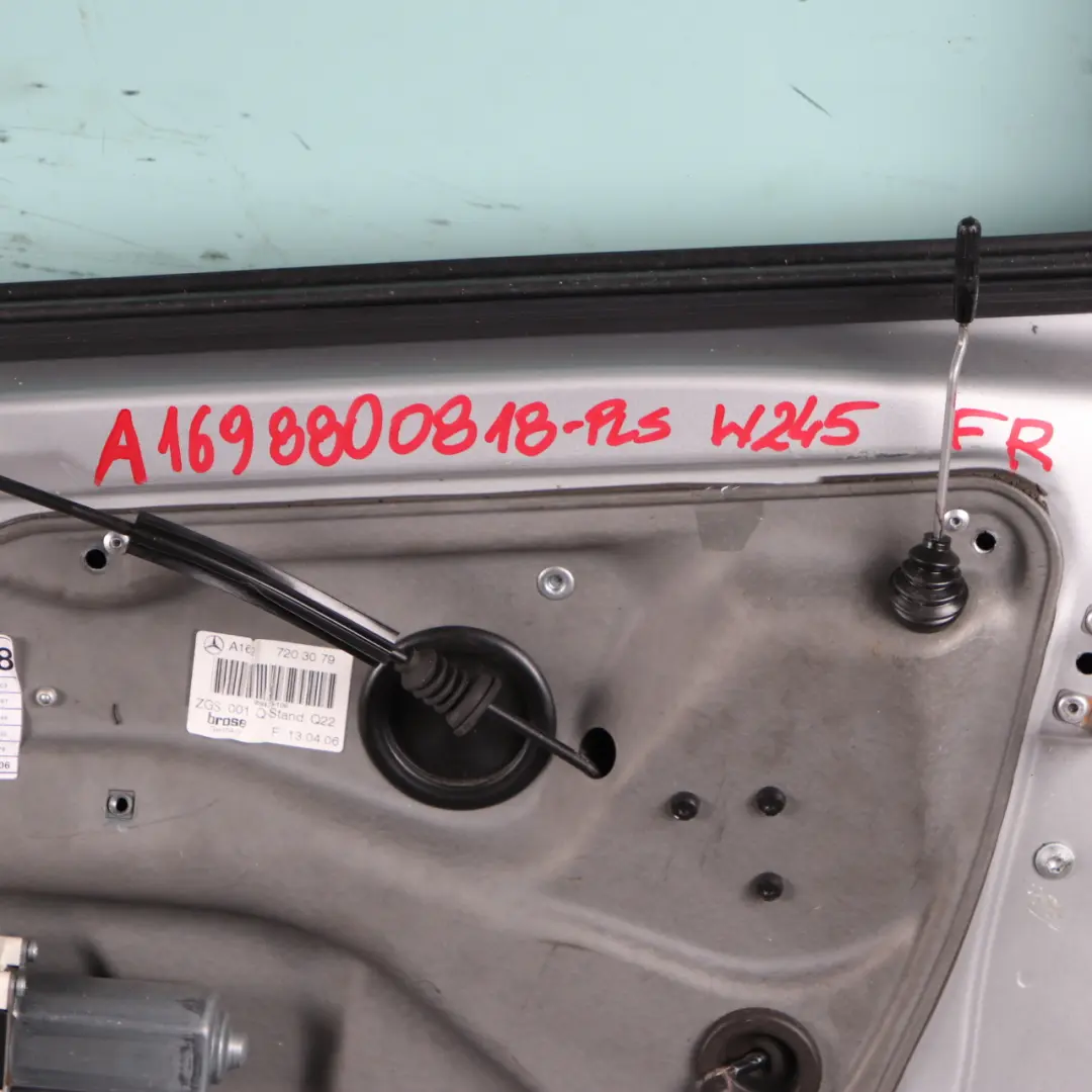Door Front Right O/S Polar Silver Metallic - 761 to Mercedes W245 with Part number A1697202605 Mercedes W245 Door Front Right O/S Polar Silver Metallic - 761 - SKU A1697202605-PLS - Part number A1697202605