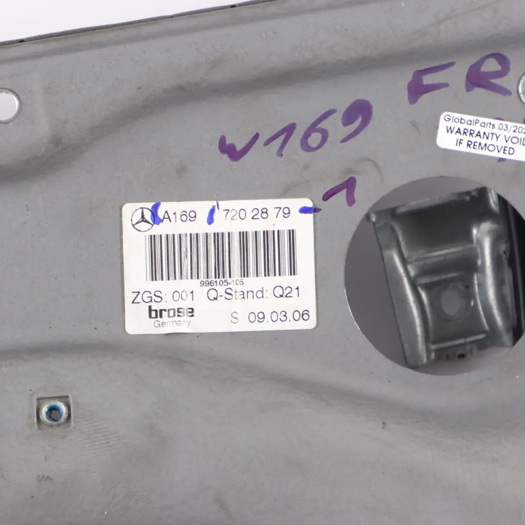 Porta anteriore destra Alzacristalli elettrico per Mercedes W169 con numero di parte A1697202879 Mercedes W169 Porta anteriore destra Alzacristalli elettrico - SKU A1697202879-1 - Numero di parte A1697202879