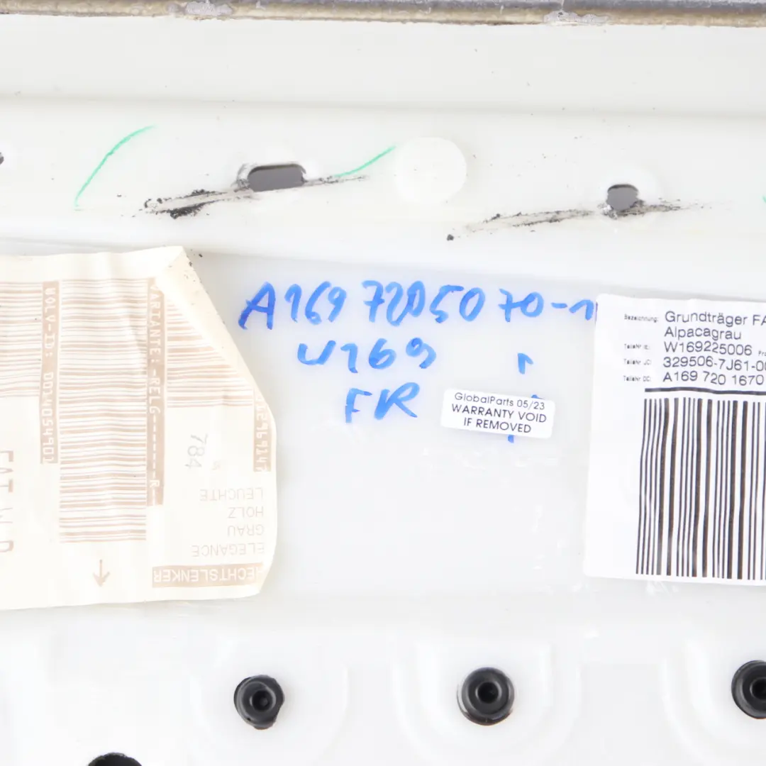 Door Card Front Right O/S Door Trim Panel Cover Cloth Grey to Mercedes W169 with Part number A1697205070 Mercedes W169 Door Card Front Right O/S Door Trim Panel Cover Cloth Grey - SKU A1697205070-1 - Part number A1697205070