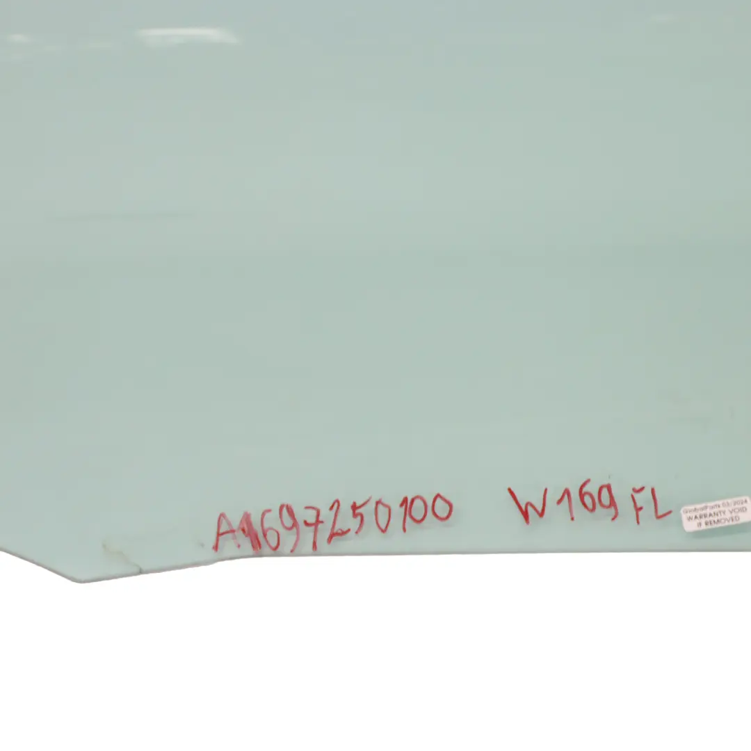 Mercedes W169 W245 Vetro Finestrino Portiera Anteriore Sinistro Verdi AS2 - SKU A1697250100 - Numero di parte A1697250100