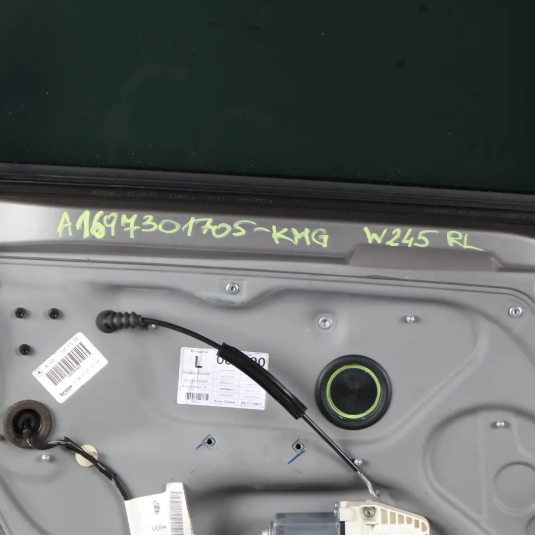 Door Rear Left N/S Covering Panel Comet Grey Metallic - 748 to Mercedes W245 with Part number A1697301705 Mercedes W245 Door Rear Left N/S Covering Panel Comet Grey Metallic - 748 - SKU A1697301705-KMG - Part number A1697301705