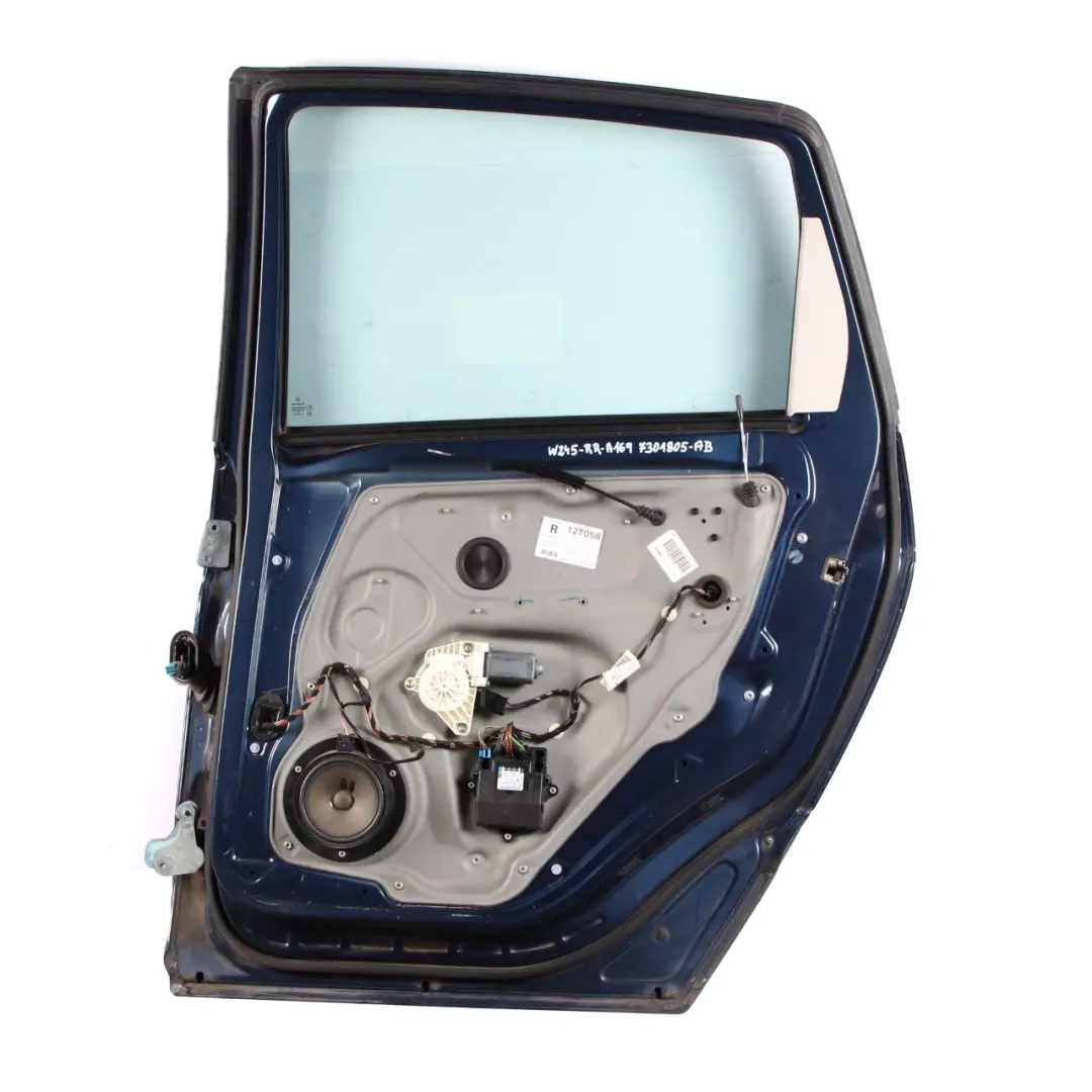 Door Rear Right O/S Atoll Blau Blue Metallic - 375 to Mercedes W245 with Part number A1697301805 Mercedes W245 Door Rear Right O/S Atoll Blau Blue Metallic - 375 - SKU A1697301805-AB - Part number A1697301805