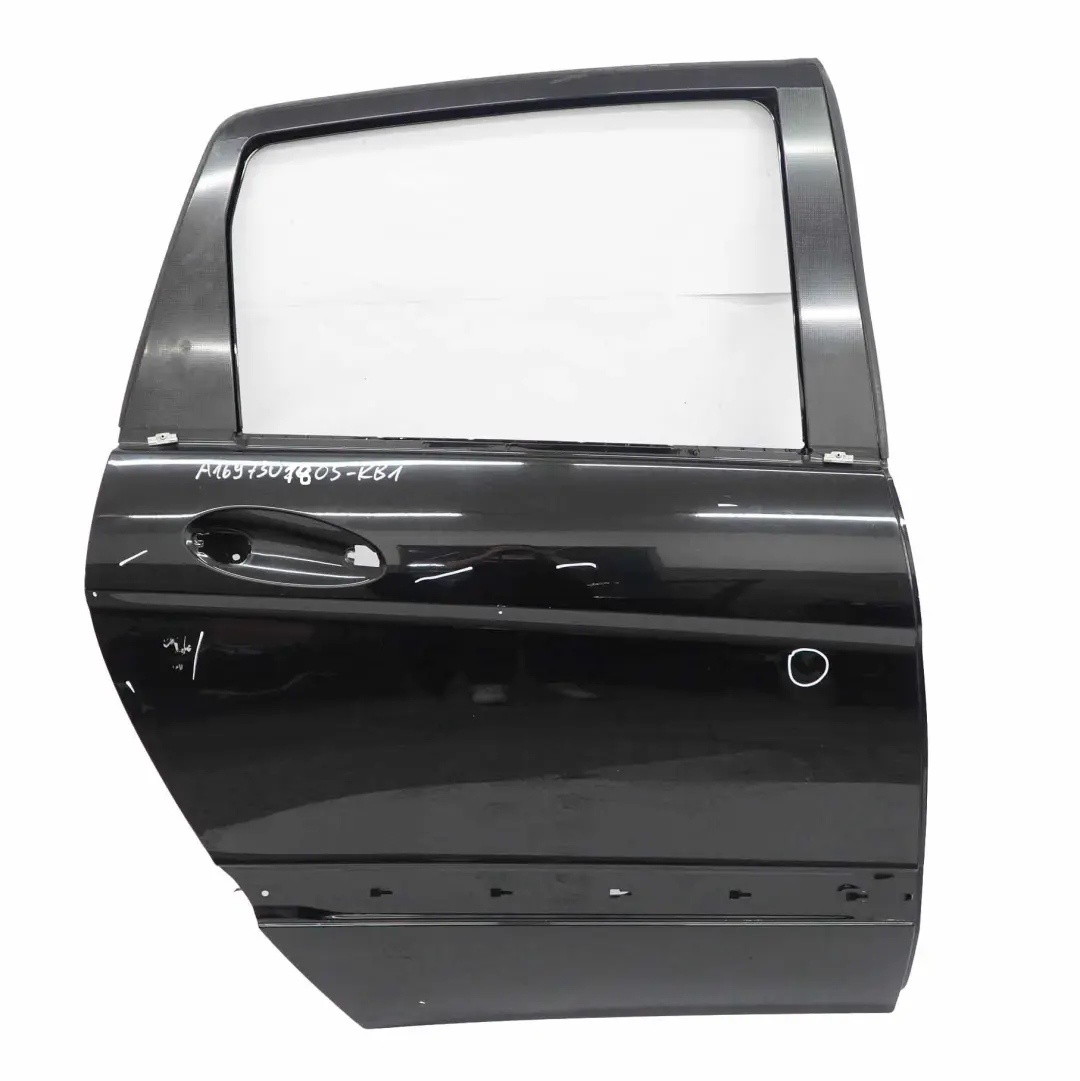 Puerta Trasera Derecha Kosmosschwarz Negro Metalizado - 191 para Mercedes W245 con número de pieza A1697301805 Mercedes W245 Puerta Trasera Derecha Kosmosschwarz Negro Metalizado - 191 - SKU A1697301805-KB1 - Número de pieza A1697301805