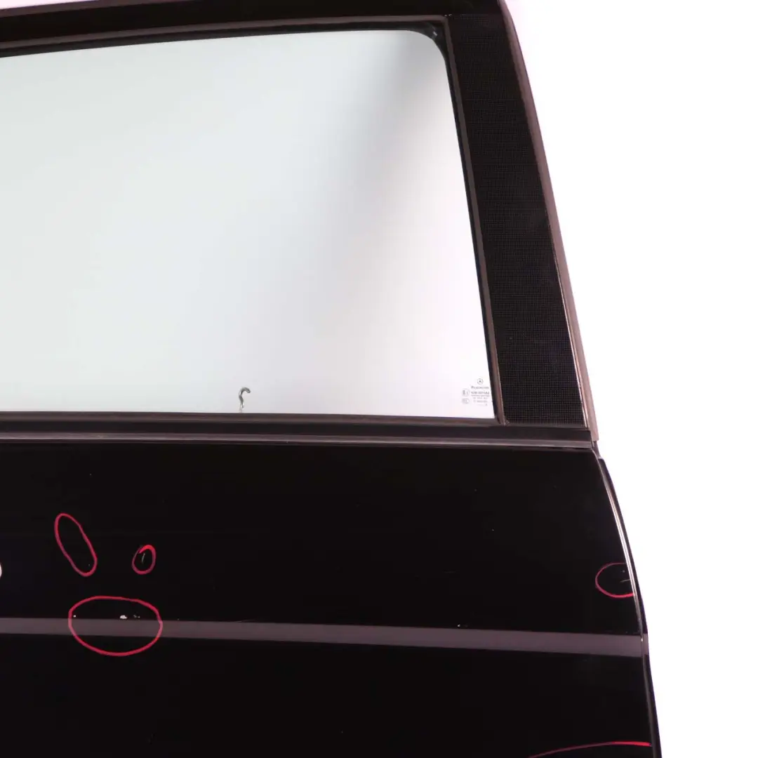 Door Rear Right O/S Covering Panel Cosmosschwarz Black - 191 to Mercedes W245 with Part number A1697301805 Mercedes W245 Door Rear Right O/S Covering Panel Cosmosschwarz Black - 191 - SKU A1697301805-KB - Part number A1697301805