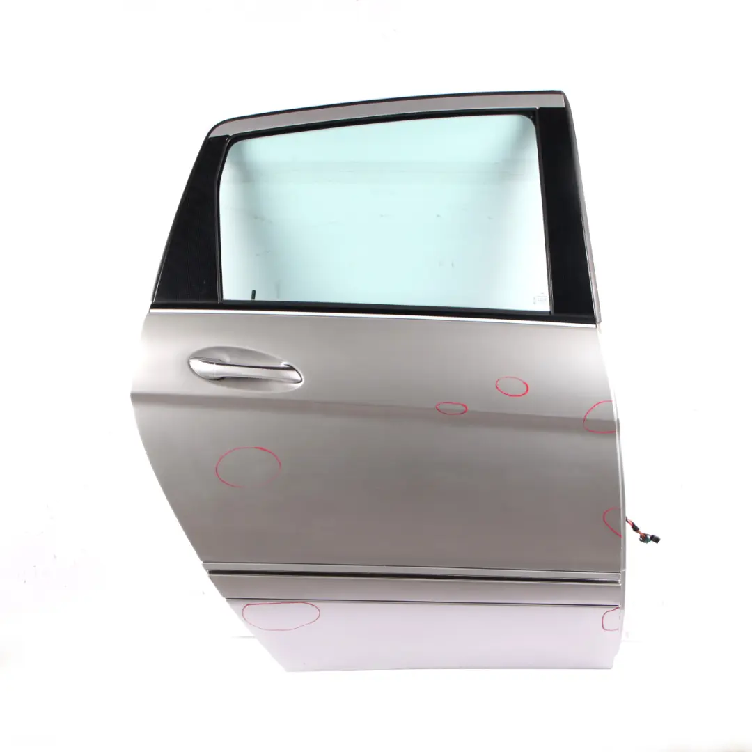 Door Rear Right O/S Covering Panel Polar Silver Metallic - 761 to Mercedes W245 with Part number A1697301805 Mercedes W245 Door Rear Right O/S Covering Panel Polar Silver Metallic - 761 - SKU A1697301805-PLS - Part number A1697301805