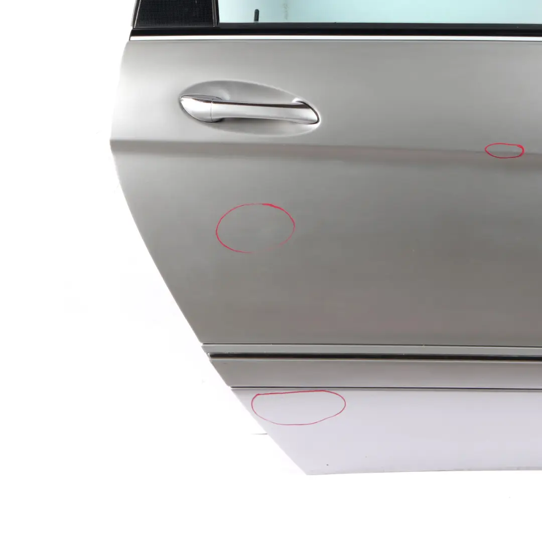 Door Rear Right O/S Covering Panel Polar Silver Metallic - 761 to Mercedes W245 with Part number A1697301805 Mercedes W245 Door Rear Right O/S Covering Panel Polar Silver Metallic - 761 - SKU A1697301805-PLS - Part number A1697301805