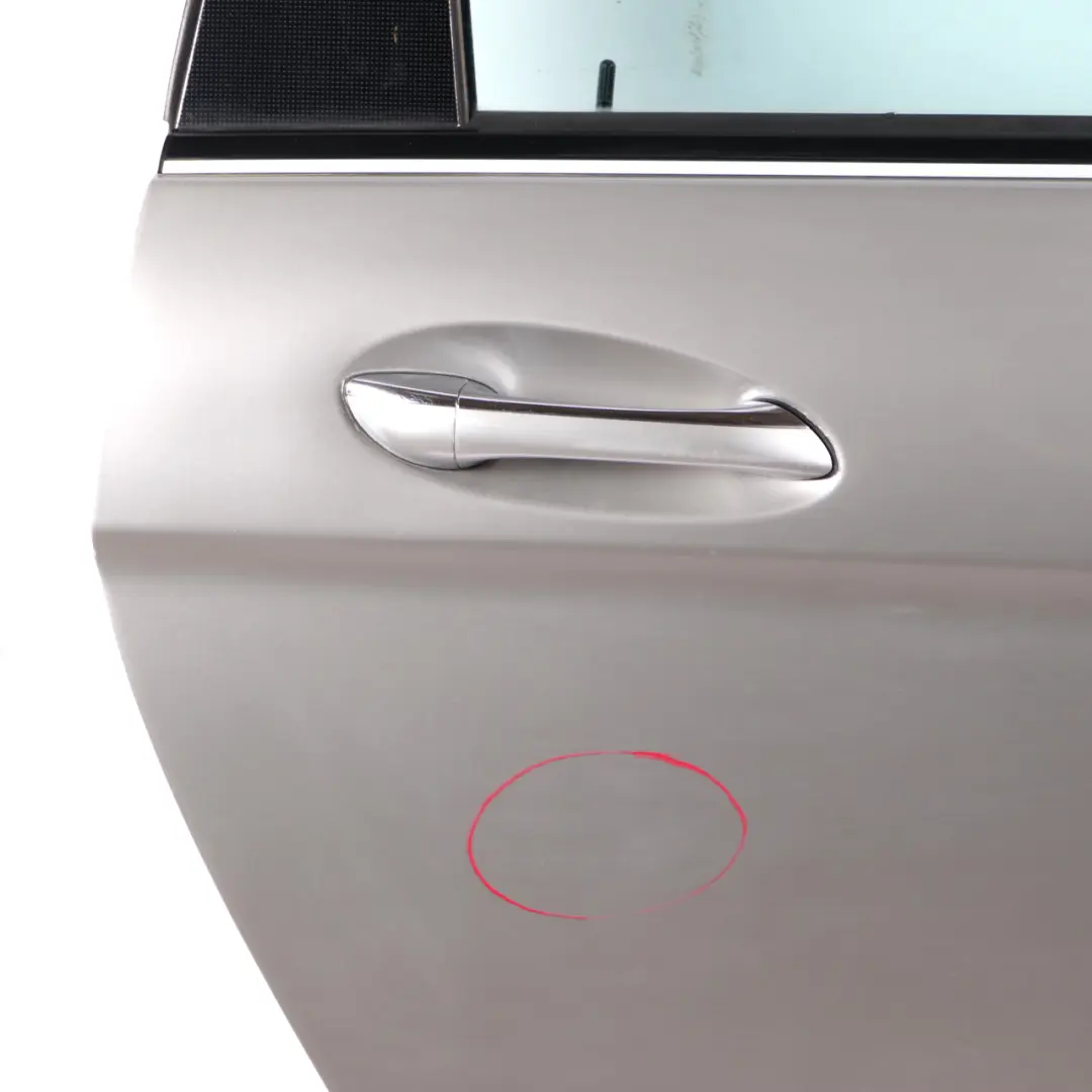 Door Rear Right O/S Covering Panel Polar Silver Metallic - 761 to Mercedes W245 with Part number A1697301805 Mercedes W245 Door Rear Right O/S Covering Panel Polar Silver Metallic - 761 - SKU A1697301805-PLS - Part number A1697301805