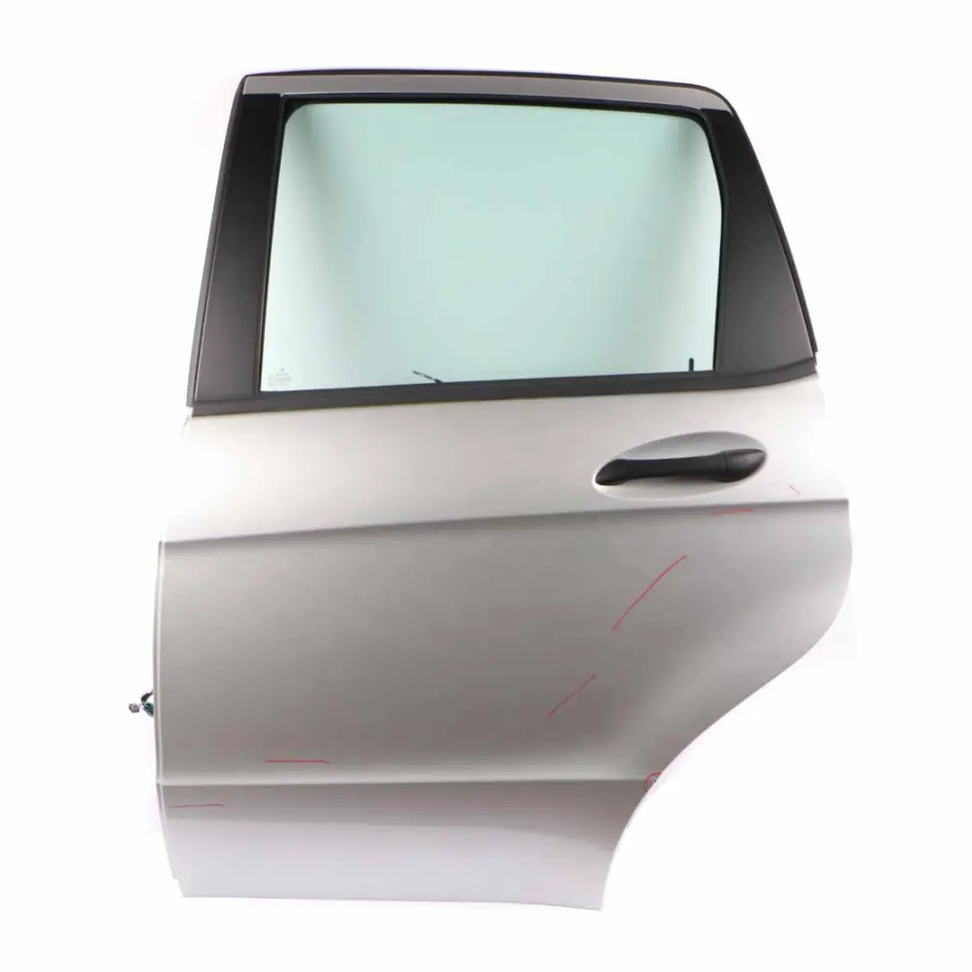 Door Rear Left N/S Polar Silver Metallic - 761 to Mercedes W169 with Part number A1697301905 Mercedes W169 Door Rear Left N/S Polar Silver Metallic - 761 - SKU A1697301905-PLS - Part number A1697301905