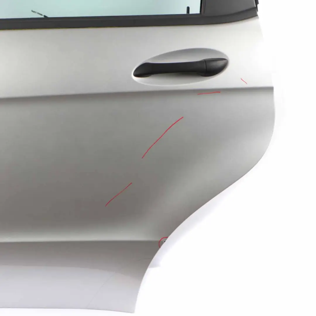 Door Rear Left N/S Polar Silver Metallic - 761 to Mercedes W169 with Part number A1697301905 Mercedes W169 Door Rear Left N/S Polar Silver Metallic - 761 - SKU A1697301905-PLS - Part number A1697301905