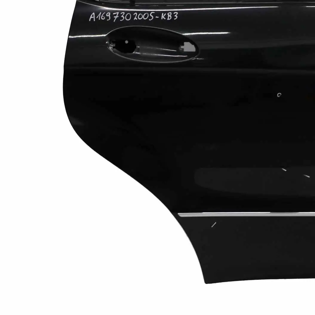 Door Mercedes W169 Right O/S Panel Kosmos Cosmic Black Metallic - 191 to Rear with Part number A1697302005 Rear Door Mercedes W169 Right O/S Panel Kosmos Cosmic Black Metallic - 191 - SKU A1697302005-KB3 - Part number A1697302005