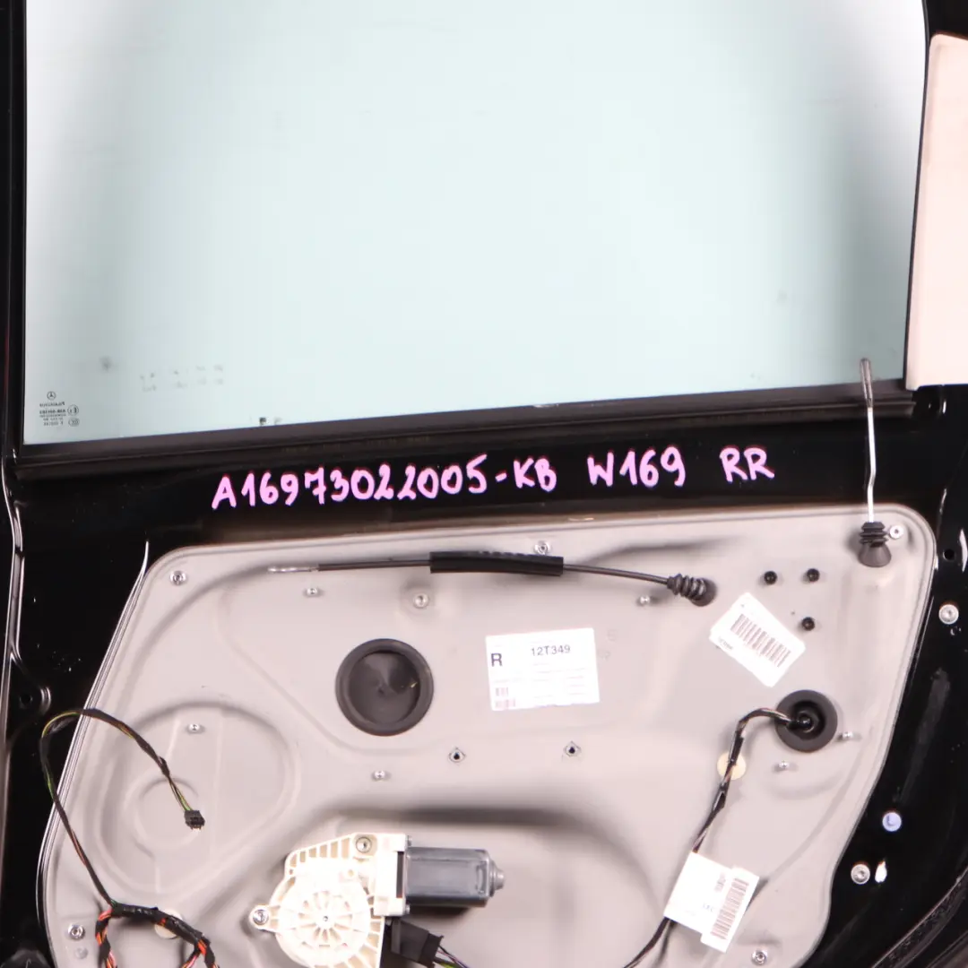 Door Mercedes W169 Right O/S Panel Kosmos Cosmic Black Metallic - 191 to Rear with Part number A1697302005 Rear Door Mercedes W169 Right O/S Panel Kosmos Cosmic Black Metallic - 191 - SKU A1697302005-KB - Part number A1697302005