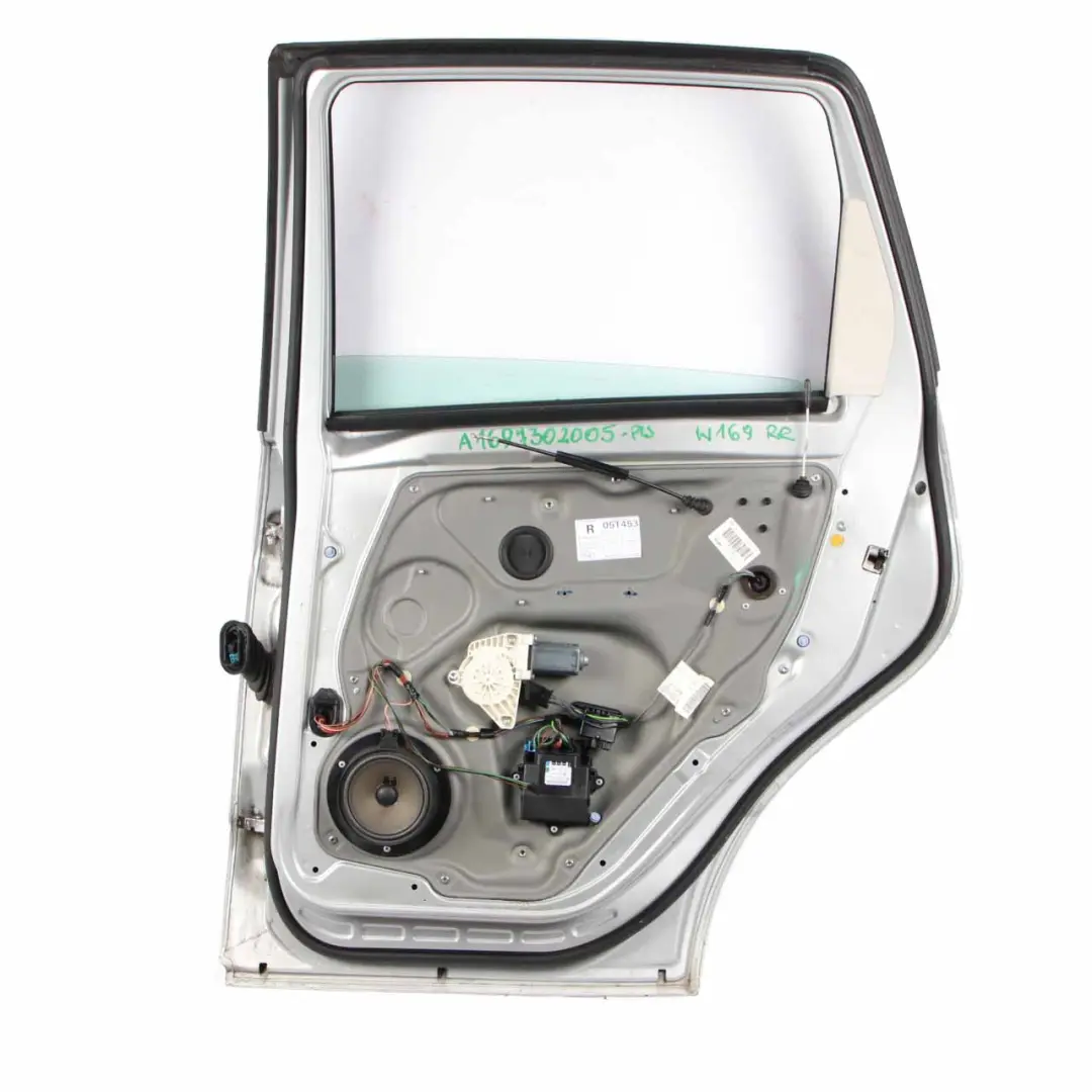 Door Mercedes W169 Right O/S Panel Polar Silver Metallic - 761 to Rear with Part number A1697302005 Rear Door Mercedes W169 Right O/S Panel Polar Silver Metallic - 761 - SKU A1697302005-PLS - Part number A1697302005