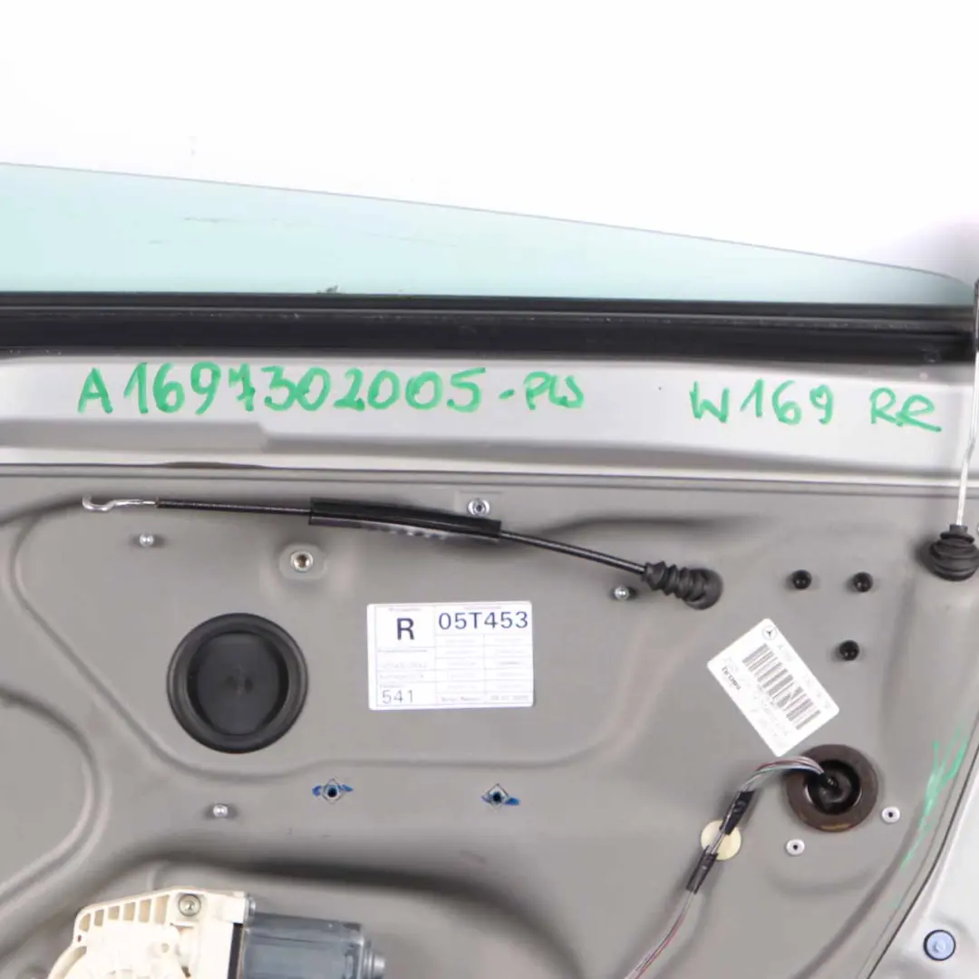 Door Mercedes W169 Right O/S Panel Polar Silver Metallic - 761 to Rear with Part number A1697302005 Rear Door Mercedes W169 Right O/S Panel Polar Silver Metallic - 761 - SKU A1697302005-PLS - Part number A1697302005