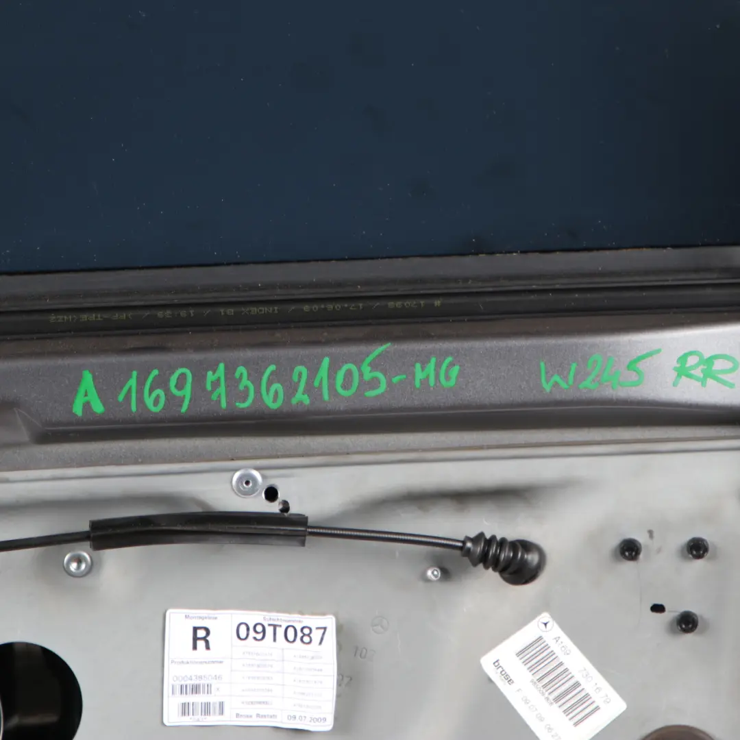 Door Rear Left N/S Mountain Gray Metallich Finisch - 787 to Mercedes W245 with Part number A1697302105 Mercedes W245 Door Rear Left N/S Mountain Gray Metallich Finisch - 787 - SKU A1697302105-MG - Part number A1697302105