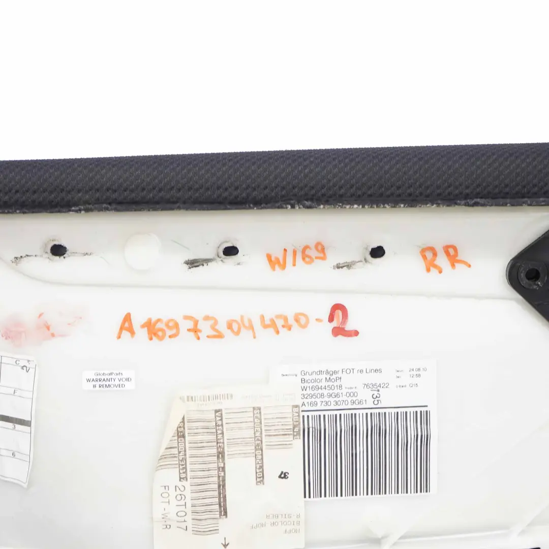 Mercedes W169 Door Card Rear Right O/S Trim Panel Cloth Black - SKU A1697304470-2 - Part number A1697304470
