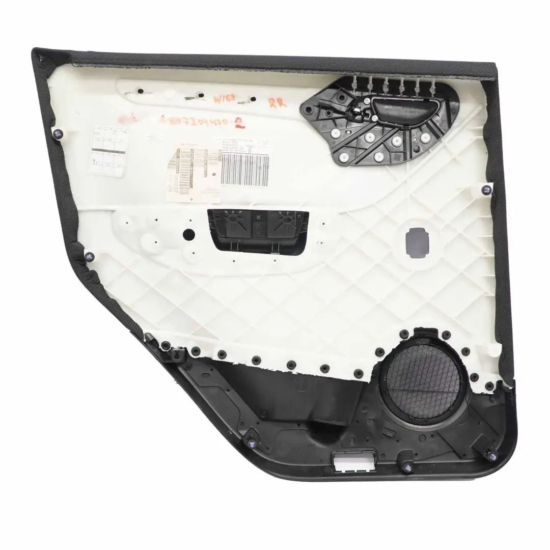 Türkarte hinten rechts Trim Panel Stoff schwarz für Mercedes W169 mit Teilenummer A1697304470 Mercedes W169 Türkarte hinten rechts Trim Panel Stoff schwarz - SKU A1697304470-2 - Teilenummer A1697304470