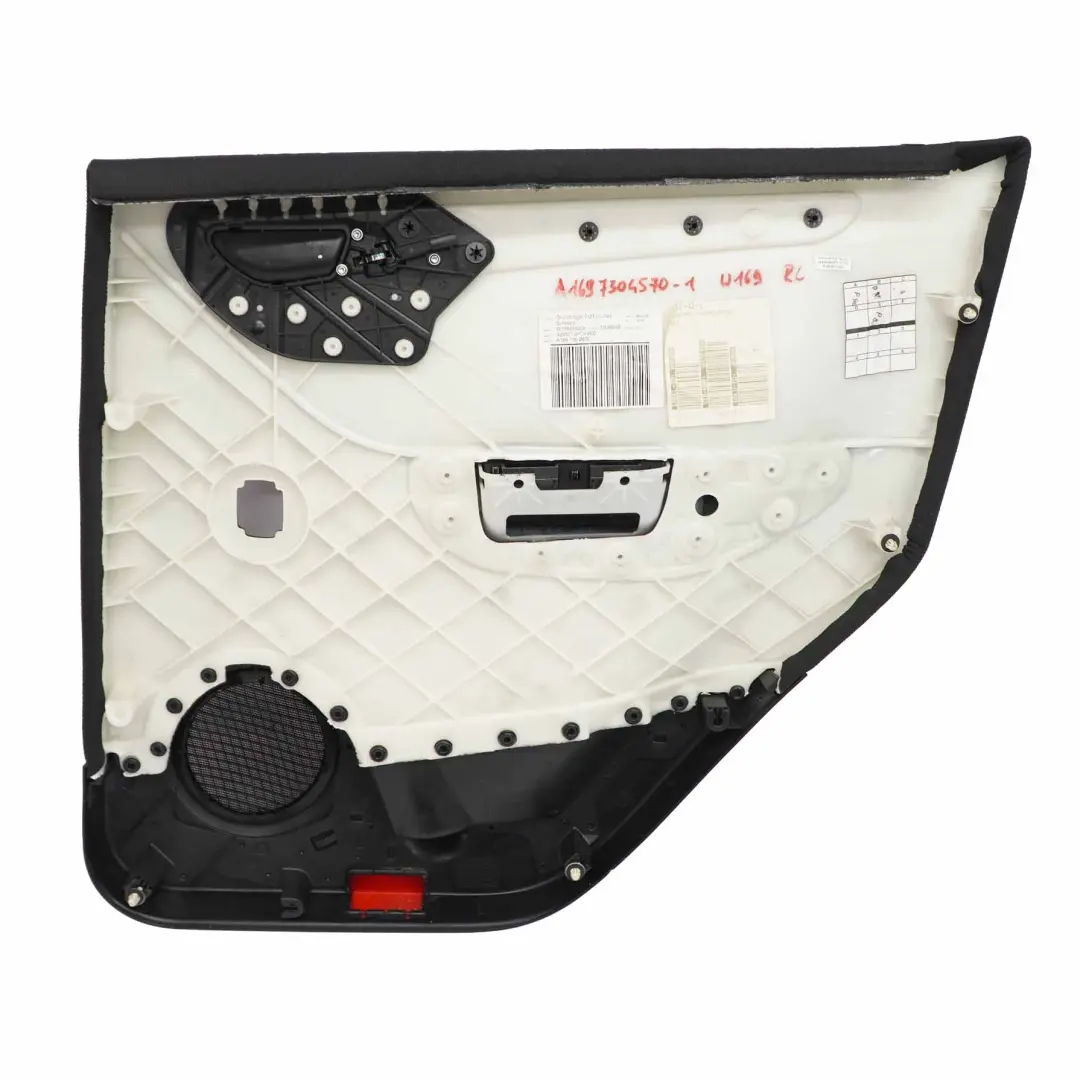 Scheda Porta Posteriore Sinistra Trim Panel Cover Panno Nero per Mercedes W169 con numero di parte A1697304570 Mercedes W169 Scheda Porta Posteriore Sinistra Trim Panel Cover Panno Nero - SKU A1697304570-1 - Numero di parte A1697304570