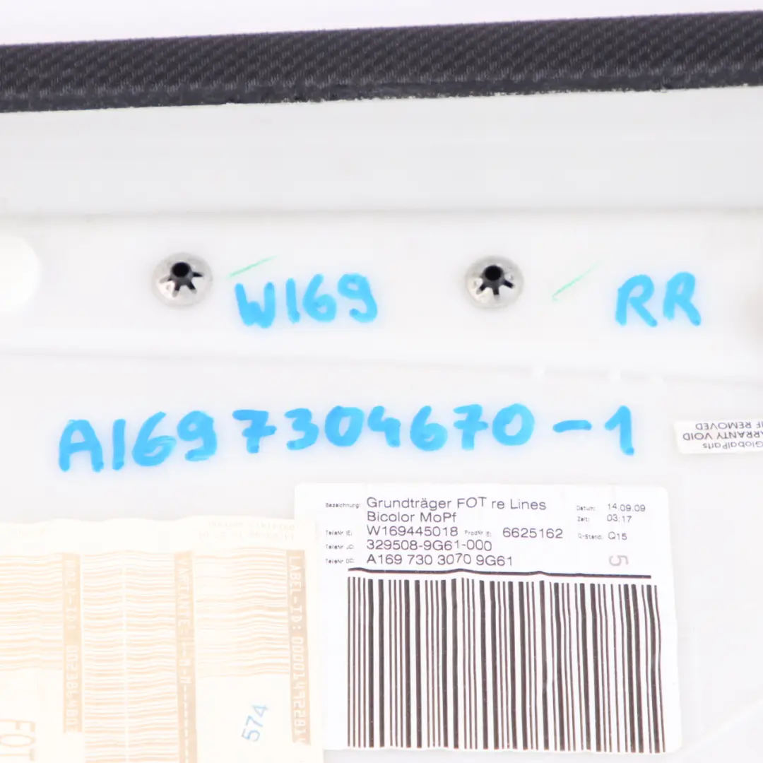 Mercedes-Benz A-Class W169 Rear Right O/S Door Card Trim Panel Cloth Black to with Part number A1697304670 Mercedes-Benz A-Class W169 Rear Right O/S Door Card Trim Panel Cloth Black - SKU A1697304670-1 - Part number A1697304670