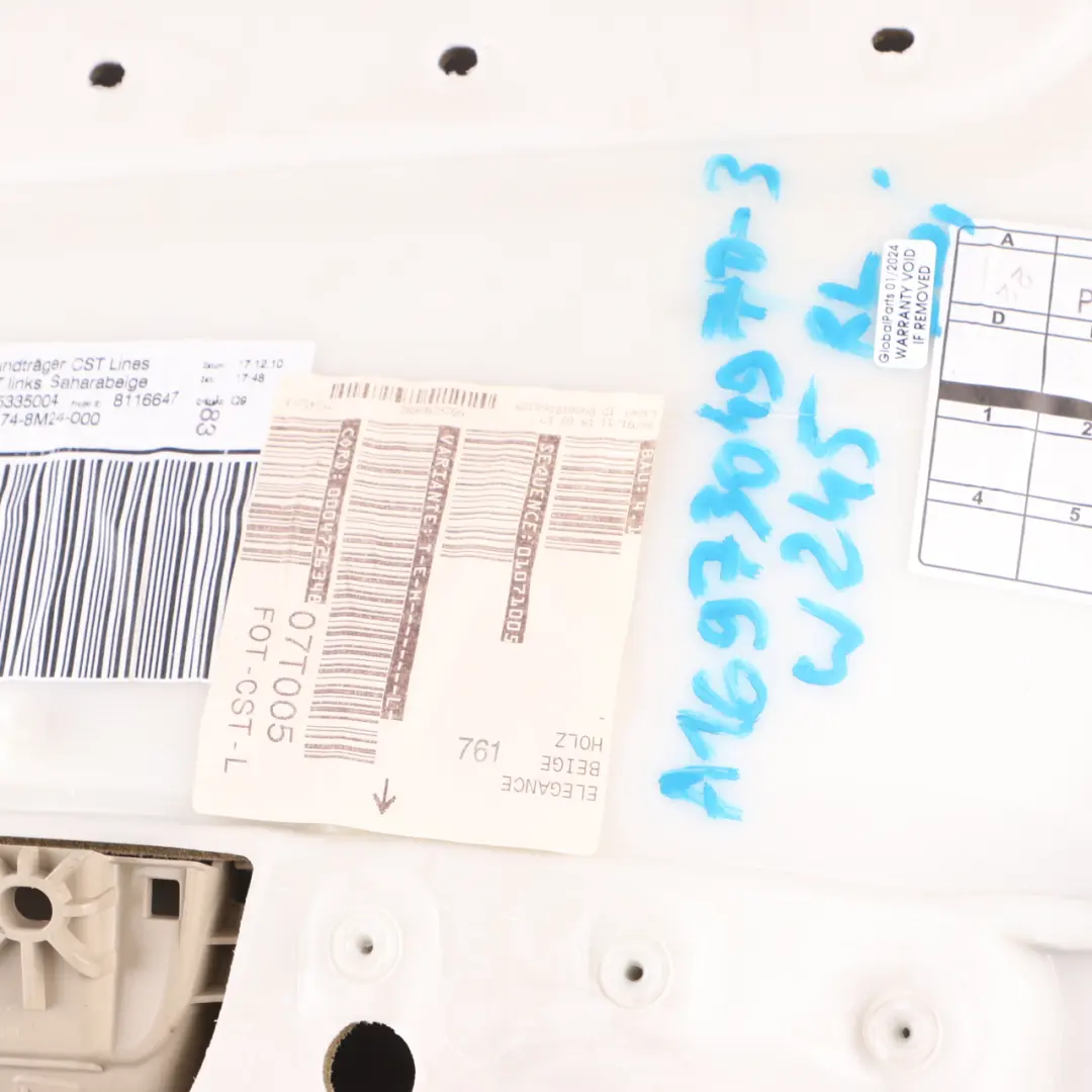 Door Card Rear Left N/S Trim Panel Cover Cloth Beige to Mercedes W245 with Part number A1697304970 Mercedes W245 Door Card Rear Left N/S Trim Panel Cover Cloth Beige - SKU A1697304970-3 - Part number A1697304970