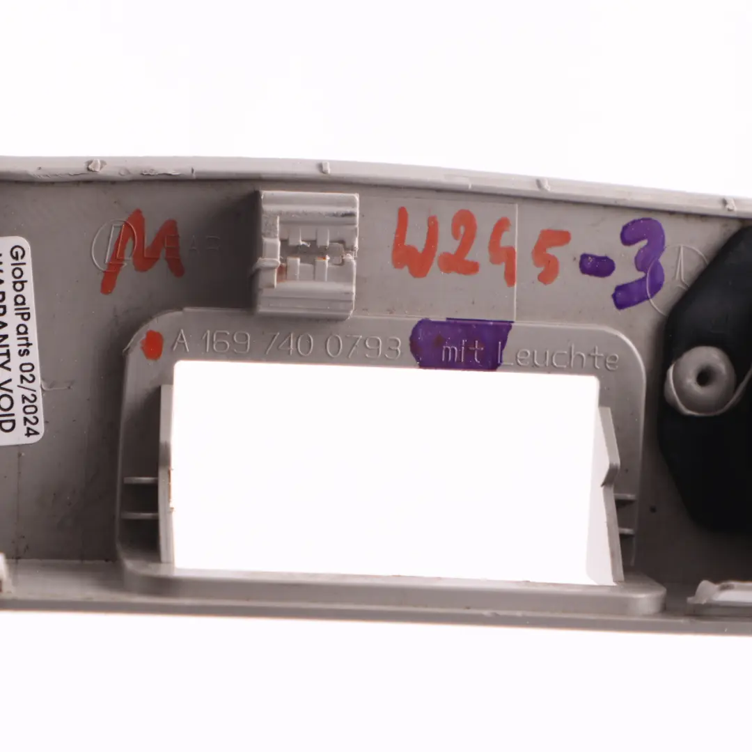 Trunk Lid Tailgate Handle Light Trim Cover Grey to Mercedes W169 W245 with Part number A1697400793 Mercedes W169 W245 Trunk Lid Tailgate Handle Light Trim Cover Grey - SKU A1697400793-3 - Part number A1697400793