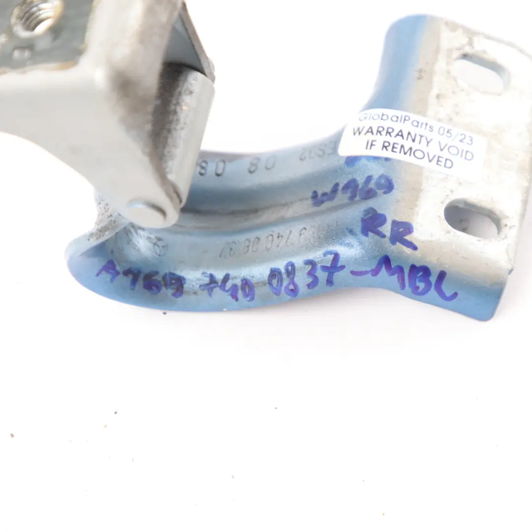 Trunk Tailgate Hinge Rear Right O/S Mistral Blue - 955 to Mercedes W169 with Part number A1697400837 Mercedes W169 Trunk Tailgate Hinge Rear Right O/S Mistral Blue - 955 - SKU A1697400837-MBL - Part number A1697400837