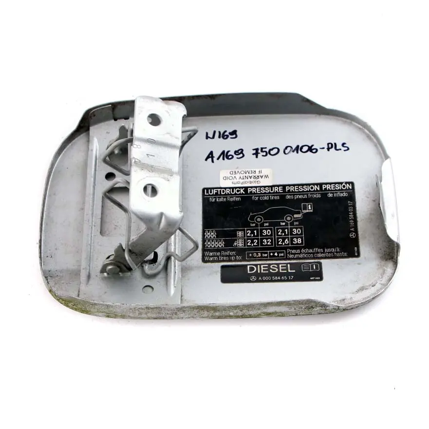 Tapa Del Depósito De Combustible Plata Polar 761 para Mercedes W169 con número de pieza A1697500106 Mercedes W169 Tapa Del Depósito De Combustible Plata Polar 761 - SKU A1697500106-PLS - Número de pieza A1697500106