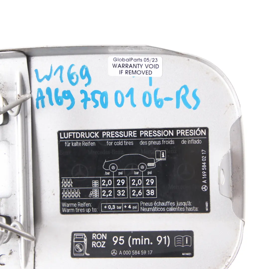 Mercedes W169 Tankklape Tankdeckel Abdeckung Riffsilber Metallic 783 - SKU A1697500106-RS - Teilenummer A1697500106