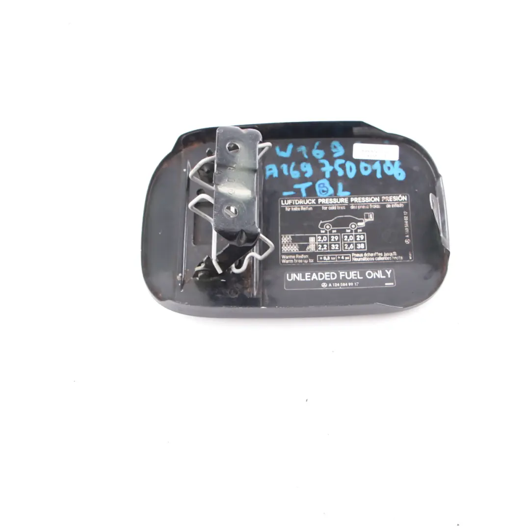 Filler Flap Tank Cap Cover Tropical Black - 160 to Mercedes W169 Fuel with Part number A1697500106 Mercedes W169 Fuel Filler Flap Tank Cap Cover Tropical Black - 160 - SKU A1697500106-TBL - Part number A1697500106