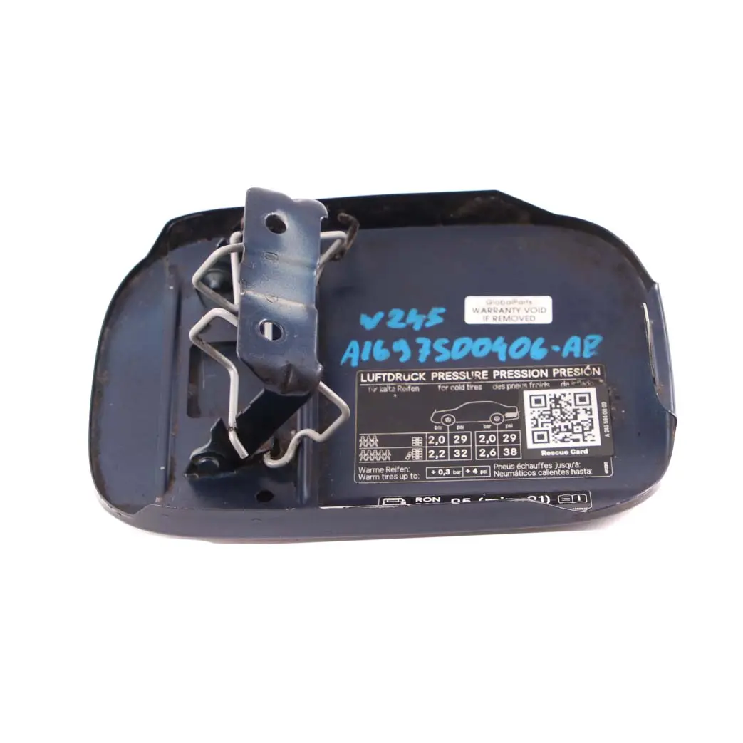 Tankklappe Tankdeckelabdeckung Atoll Blau 375 für Mercedes W245 mit Teilenummer A1697500406 Mercedes W245 Tankklappe Tankdeckelabdeckung Atoll Blau 375 - SKU A1697500406-AB - Teilenummer A1697500406