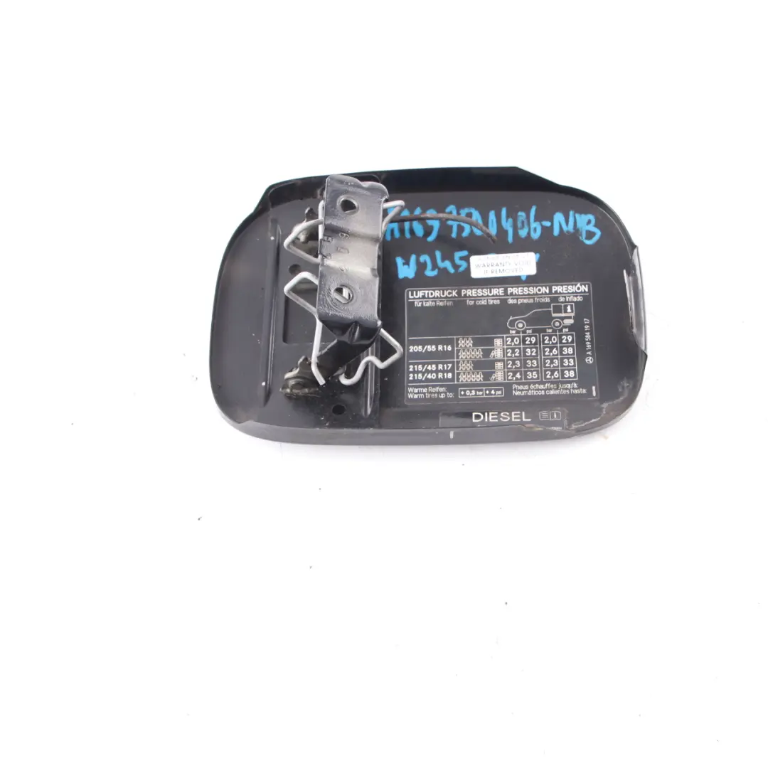 Mercedes W245 Fuel Flap Tank Filler Fill In Cap Cover Night Black Metallic - 696 - SKU A1697500406-NIB - Part number A1697500406