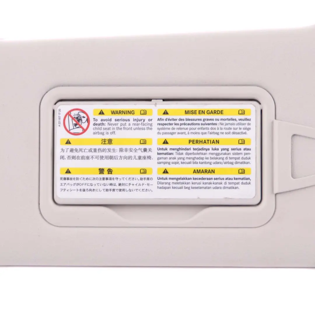 Osłona Przeciwsłoneczna Lewa do Mercedes W169 W245 o numerze A1698100310 Mercedes W169 W245 Osłona Przeciwsłoneczna Lewa - SKU A1698100310-1 - Numer Części A1698100310