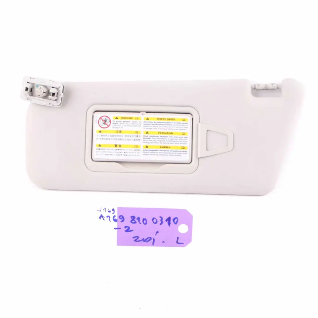 Sun Visor Mercedes W169 W245 Covering Left N/S Trim Panel Grey to with Part number A1698100310 Sun Visor Mercedes W169 W245 Covering Left N/S Trim Panel Grey - SKU A1698100310-2 - Part number A1698100310
