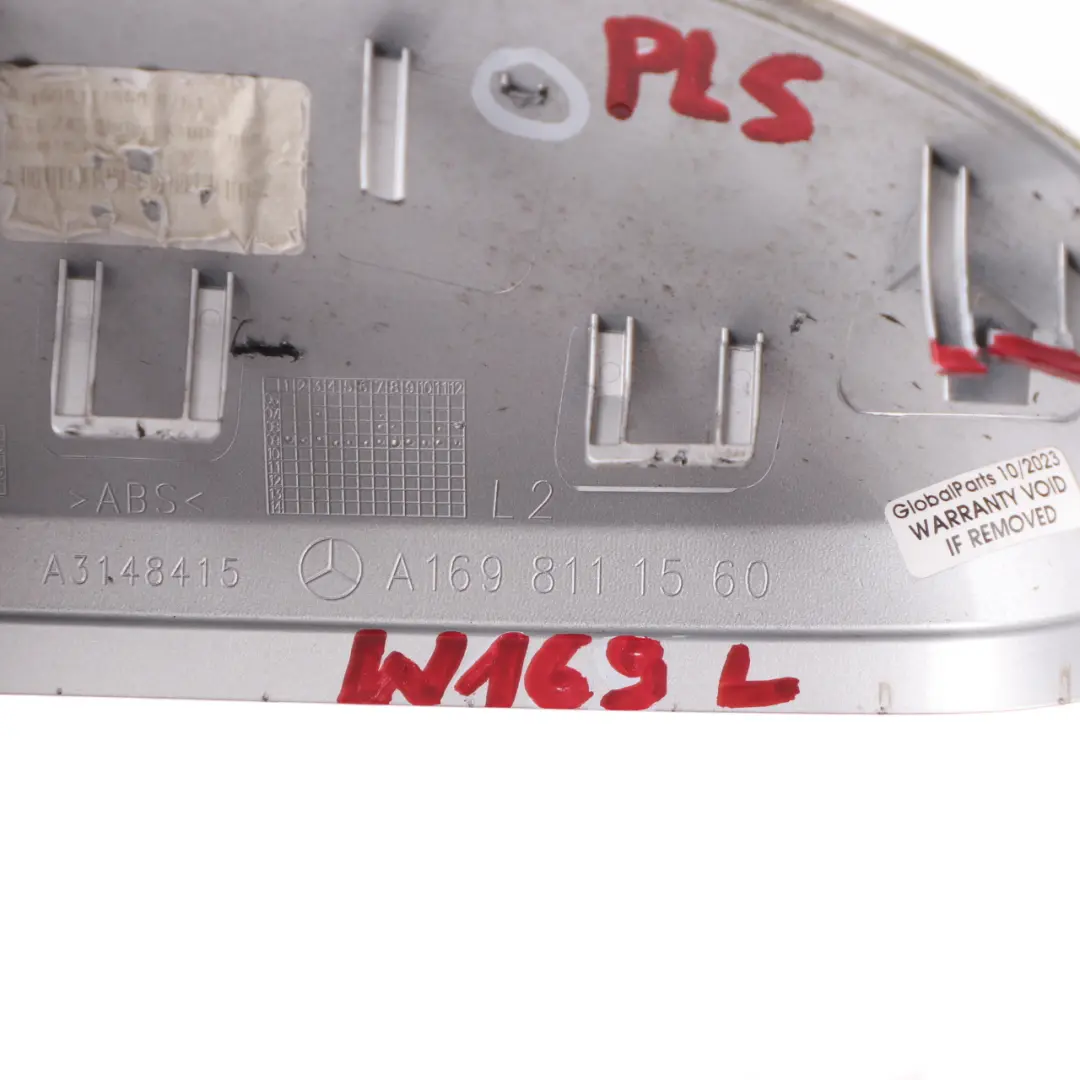  Wing Mirror Cover Mercedes W169 W245 Left N/S Housing Polar Silver Metallic 761 - SKU A1698111560-PLS - Part number A1698111560