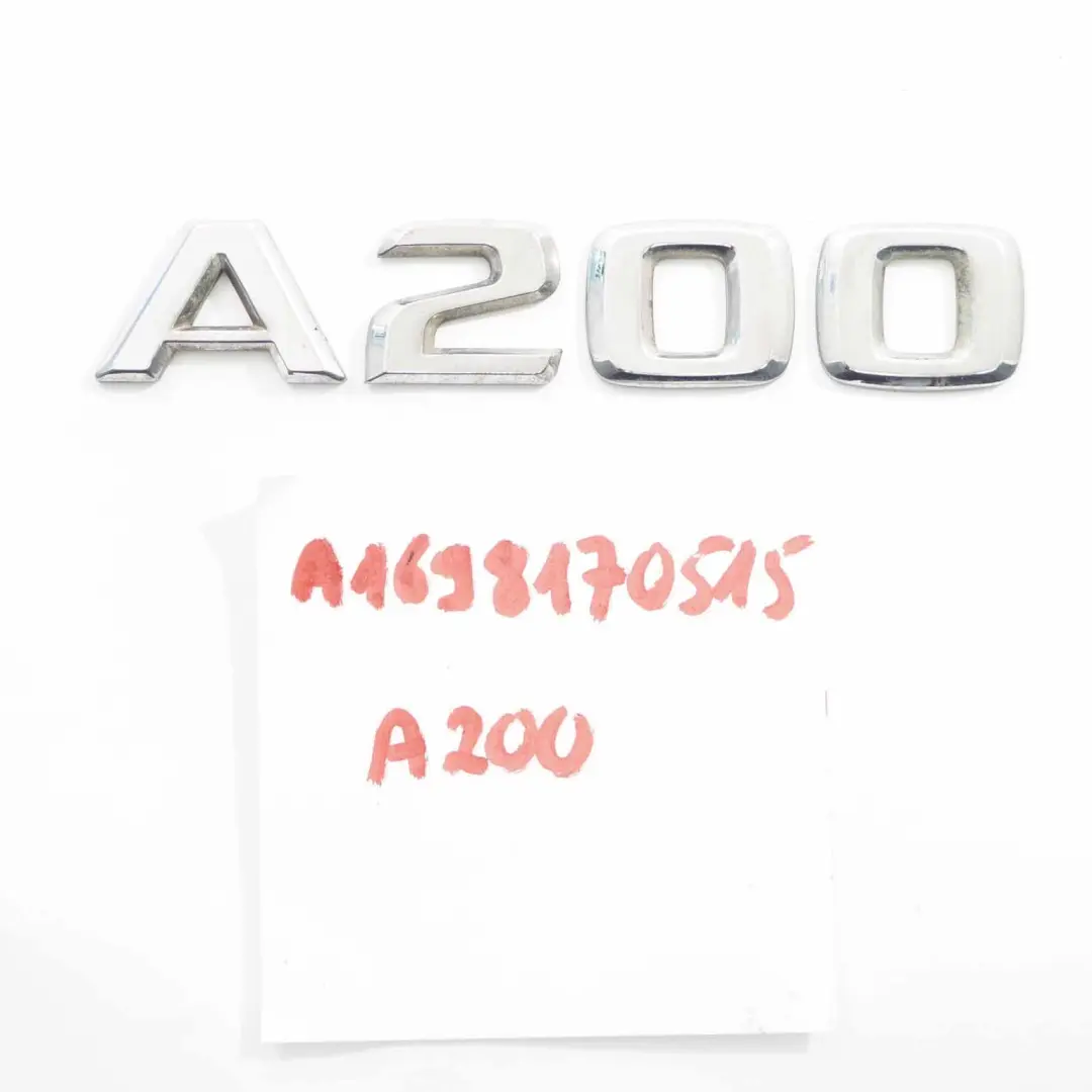 Emblema Lettering Logo distintivo coperchio A200 per Mercedes W169 con numero di parte A1698170515 Mercedes W169 Emblema Lettering Logo distintivo coperchio A200 - SKU A1698170515 - Numero di parte A1698170515