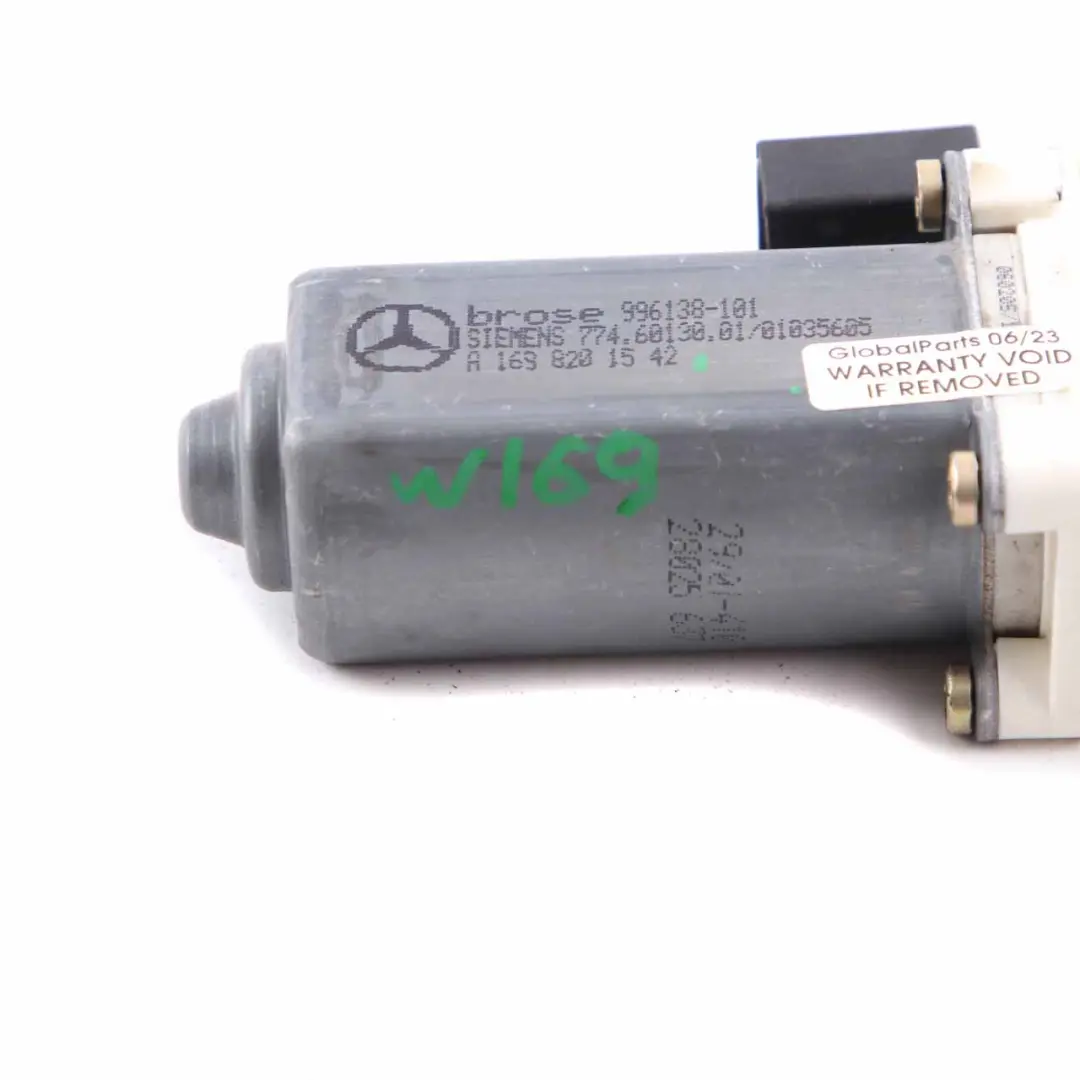 elevador Mercedes W169 W245 Regulador de ventanilla FL para Motor con número de pieza A1698201542 Motor elevador Mercedes W169 W245 Regulador de ventanilla FL - SKU A1698201542 - Número de pieza A1698201542