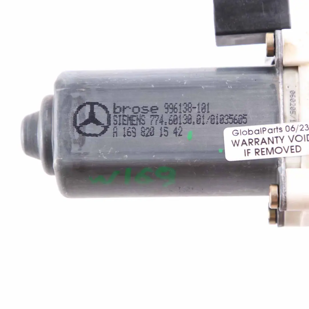 Lifter Motor Mercedes W169 W245 Front Left N/S Window Regulator to with Part number A1698201542 Lifter Motor Mercedes W169 W245 Front Left N/S Window Regulator - SKU A1698201542 - Part number A1698201542