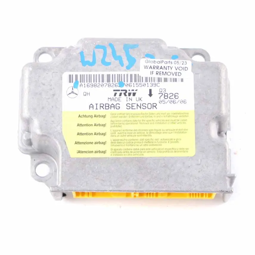  Airbag Module Mercedes W169 W245 Air Bag Sensor Control Unit ECU - SKU A1698207826 - Part number A1698207826