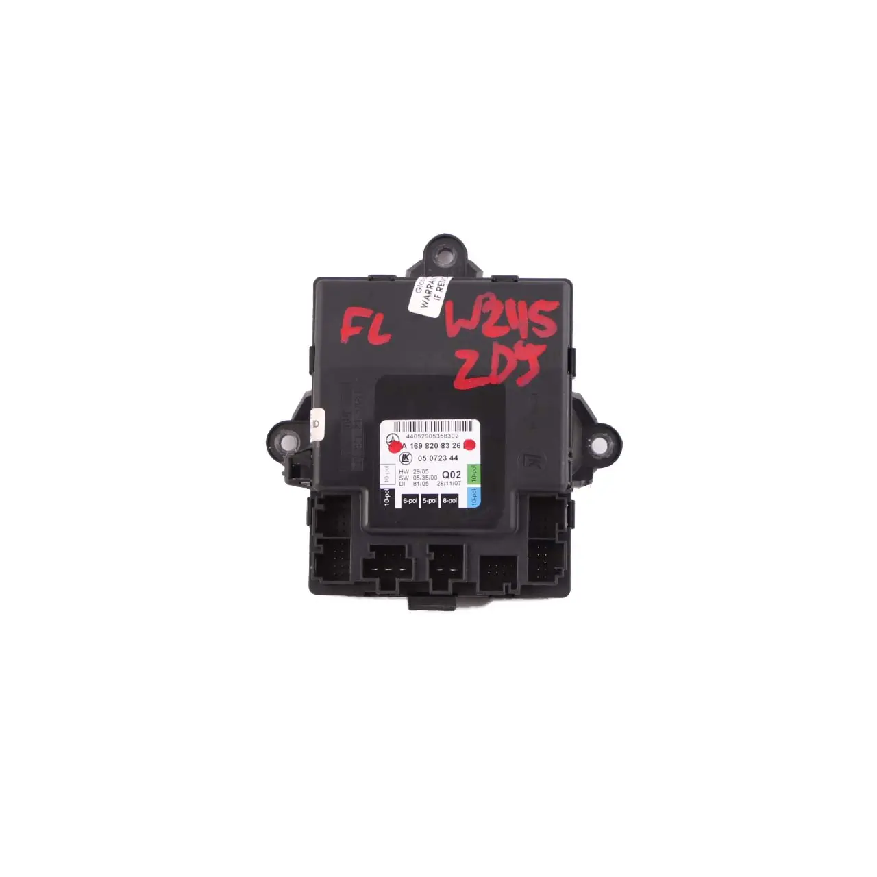 Mercedes-Benz W169 W245 Module Porte Avant Gauche Unite de Controle A1698208326