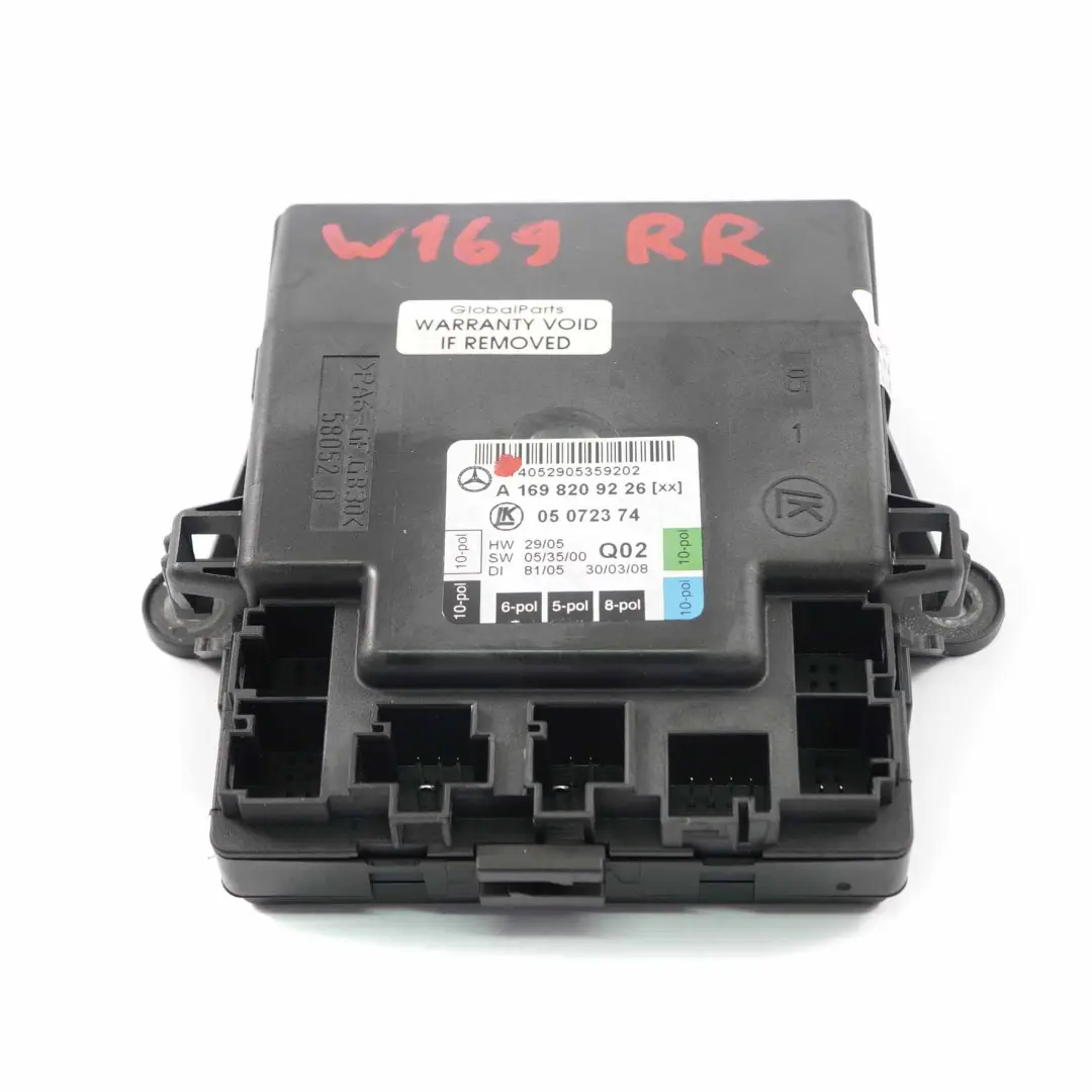 Modulo De control De La puerta trasera derecha para Mercedes W169 W245 con número de pieza A1698208626 Mercedes W169 W245 Modulo De control De La puerta trasera derecha - SKU A1698208626 - Número de pieza A1698208626