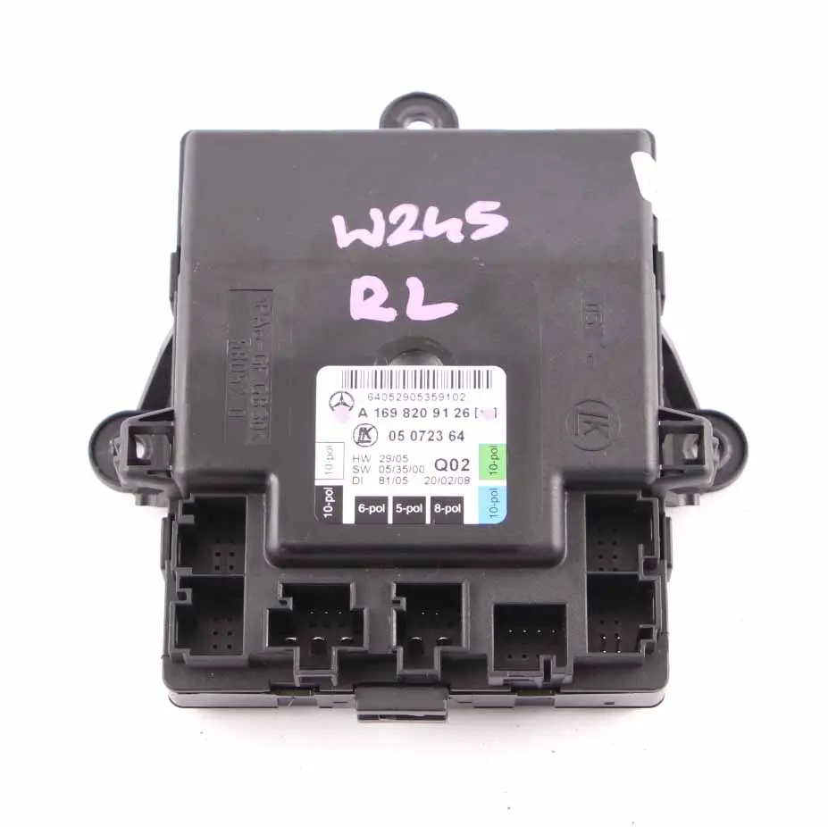  Door Module Mercedes W169 W245 Rear Left N/S Control Unit - SKU A1698209126 - Part number A1698209126