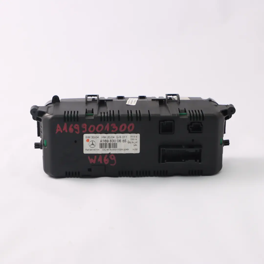 Mercedes W169 W245 Heater Climate Control Air Con A/C Switch Panel - SKU A1698300685 - Part number A1698300685