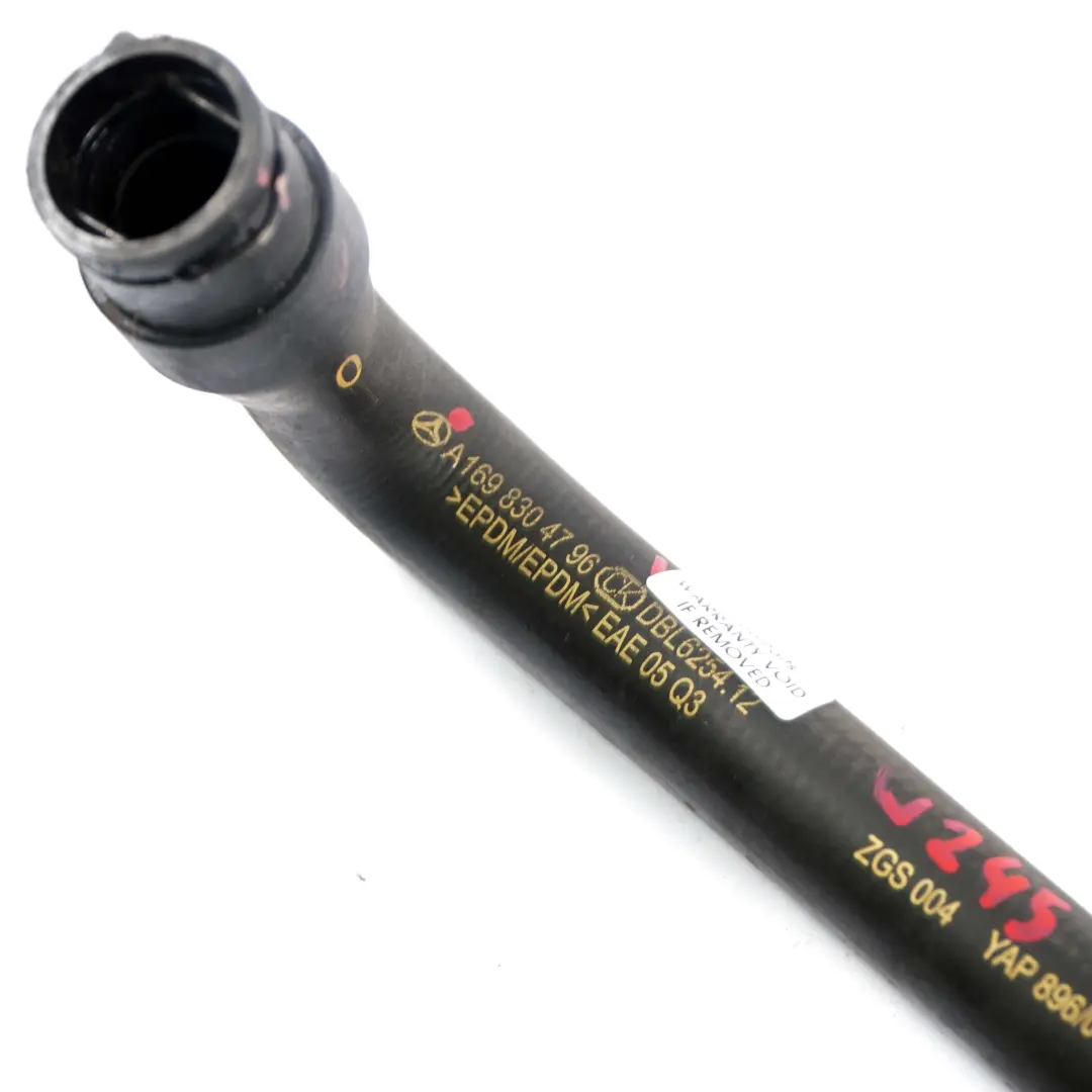 Mercedes-Benz A B W169 W245 200 Turbo Water Heating Return Hose Pipe to with Part number A1698304796 Mercedes-Benz A B W169 W245 200 Turbo Water Heating Return Hose Pipe - SKU A1698304796 - Part number A1698304796