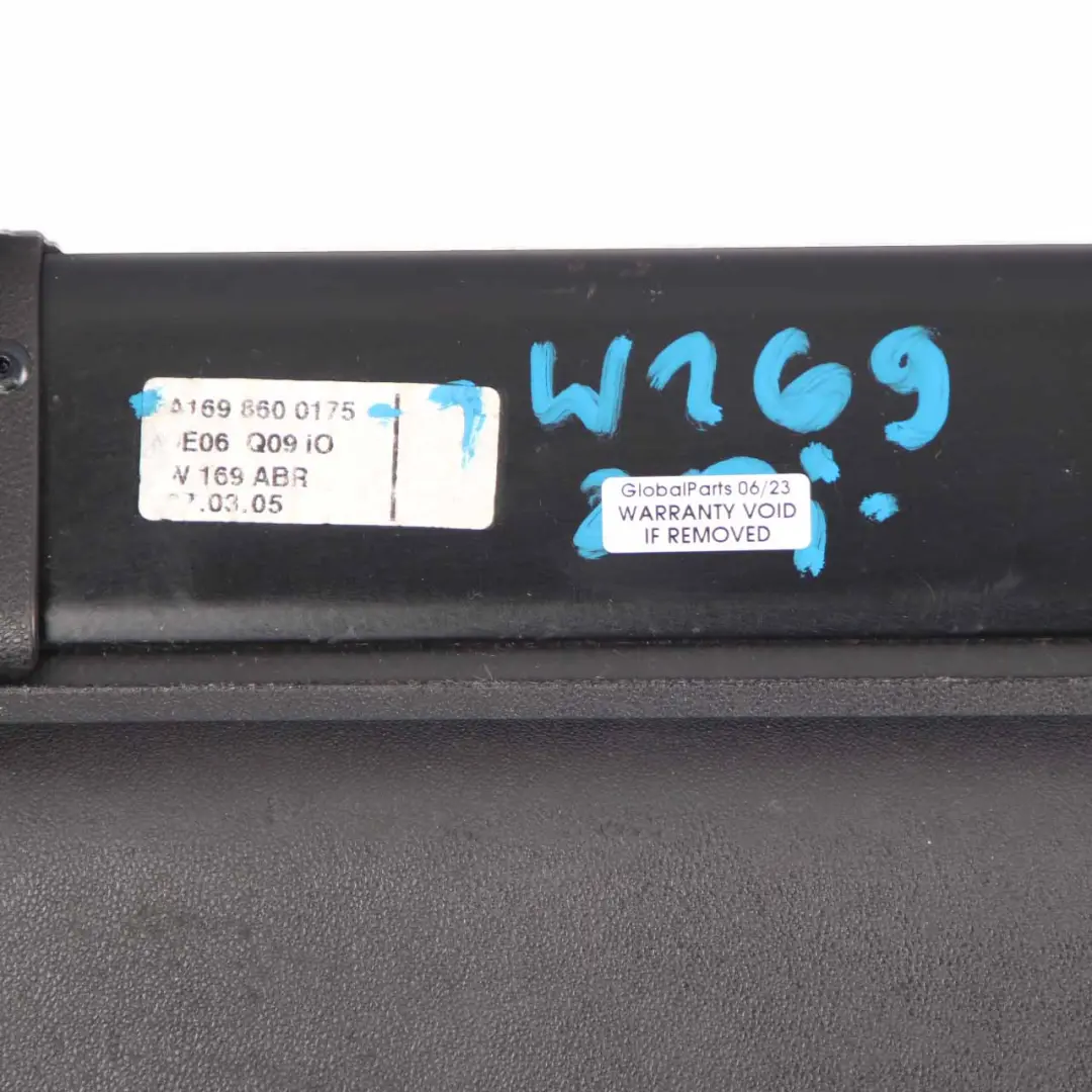 Roller Blind Parcel Storage Shelf Black to Mercedes W169 Rear with Part number A1698600175 Mercedes W169 Rear Roller Blind Parcel Storage Shelf Black - SKU A1698600175-1 - Part number A1698600175