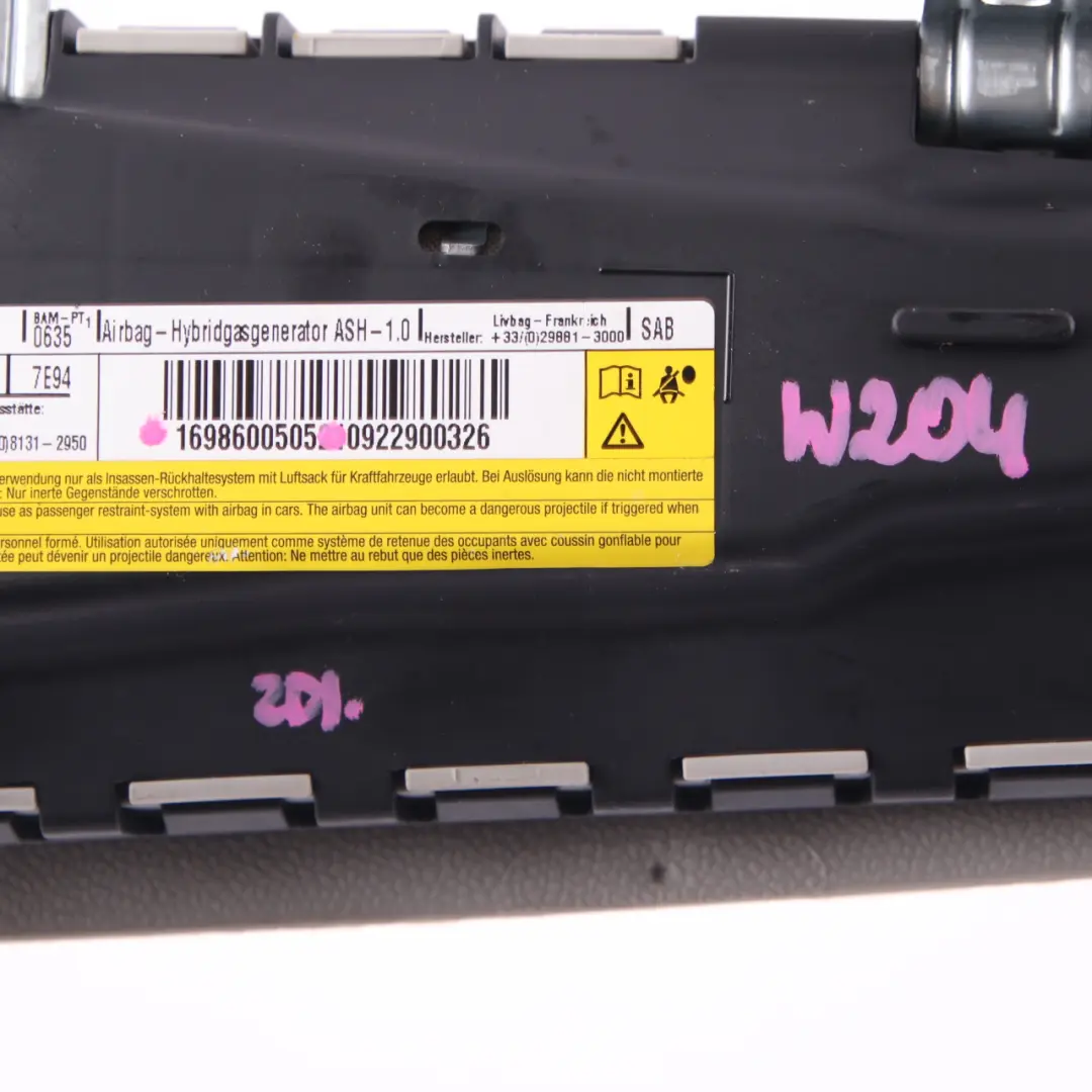 Sedile anteriore sinistro Modulo Air Bag Grigio per Mercedes W169 W245 con numero di parte A1698600505 Mercedes W169 W245 Sedile anteriore sinistro Modulo Air Bag Grigio - SKU A1698600505 - Numero di parte A1698600505