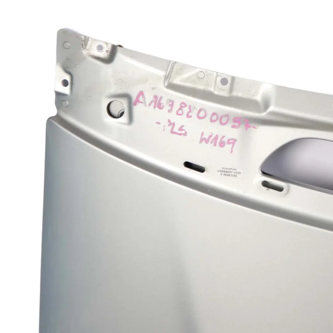 Hood Bonnet Trim Panel Polar Silver Metallic - 761 to Mercedes W169 with Part number A1698800057 Mercedes W169 Hood Bonnet Trim Panel Polar Silver Metallic - 761 - SKU A1698800057-PS - Part number A1698800057