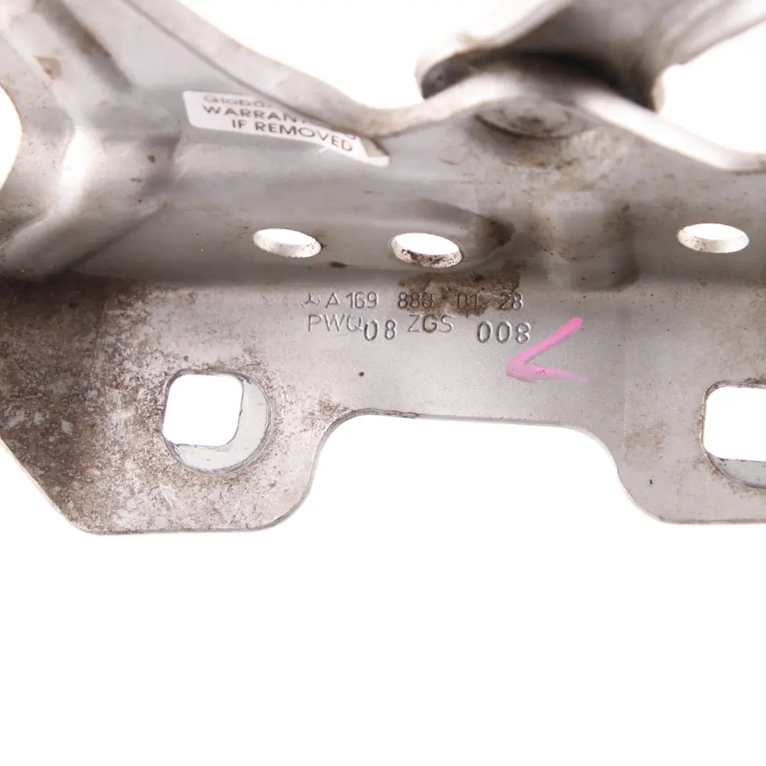 Hood Bonnet Hinge Left Reef Silver Metallic - 783 to Mercedes W169 with Part number A1698800128 Mercedes W169 Hood Bonnet Hinge Left Reef Silver Metallic - 783 - SKU A1698800128-RS - Part number A1698800128