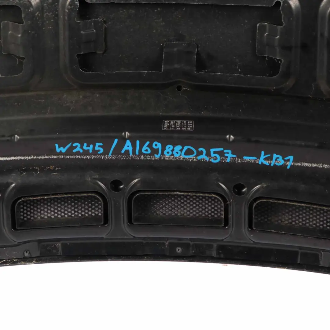 Hood Bonnet Trim Panel B-Class Kosmos Cosmic Black Metallic - 191 to Mercedes W245 with Part number A1698800257 Mercedes W245 Hood Bonnet Trim Panel B-Class Kosmos Cosmic Black Metallic - 191 - SKU A1698800257-KB1 - Part number A1698800257